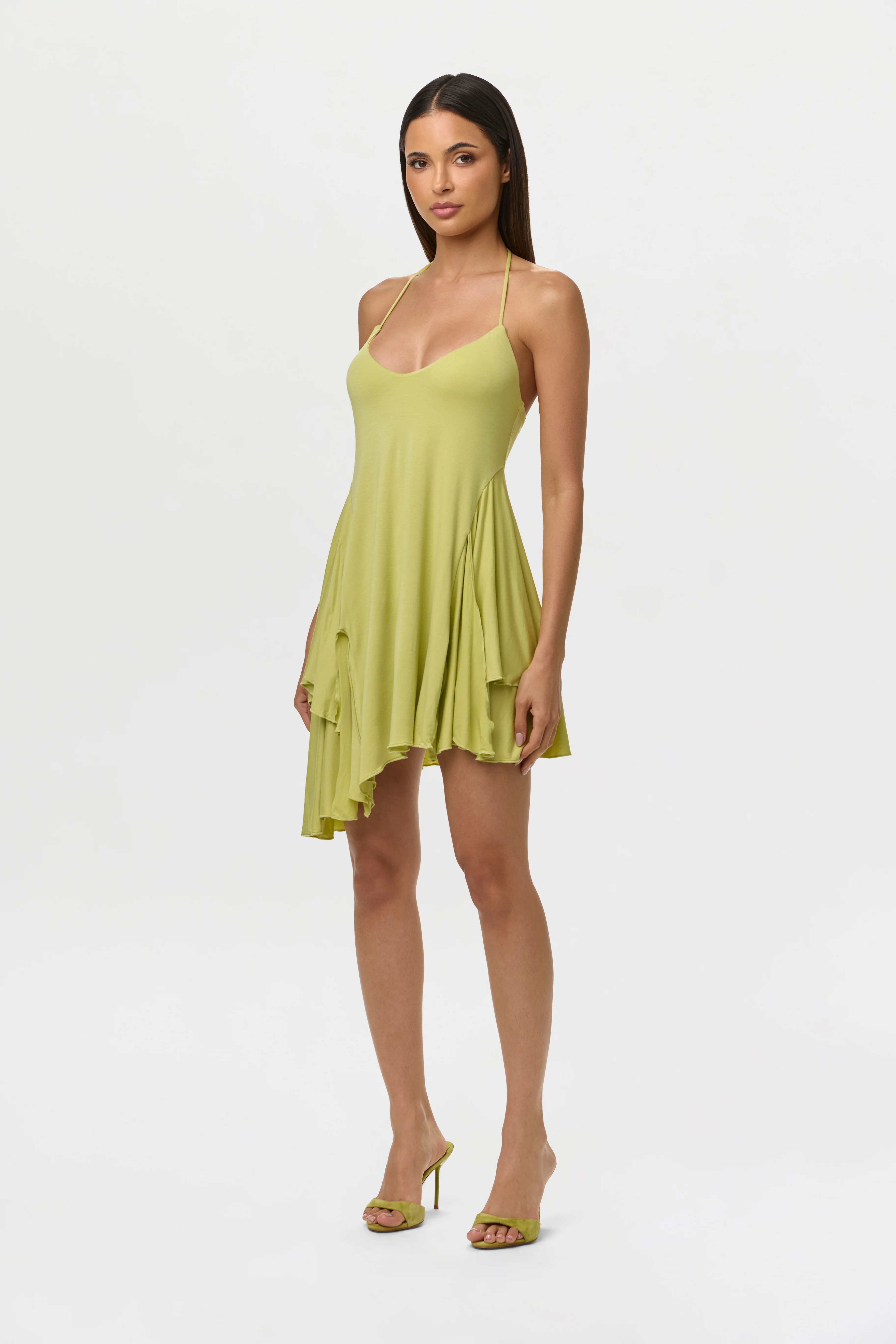 Micro Modal Strap Double Slit Mini Dress