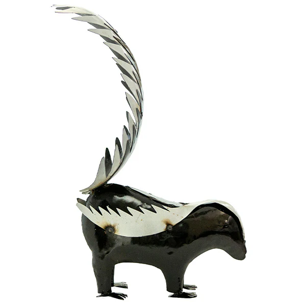 Handmade Rustic Metal Skunk, Pick Your Size