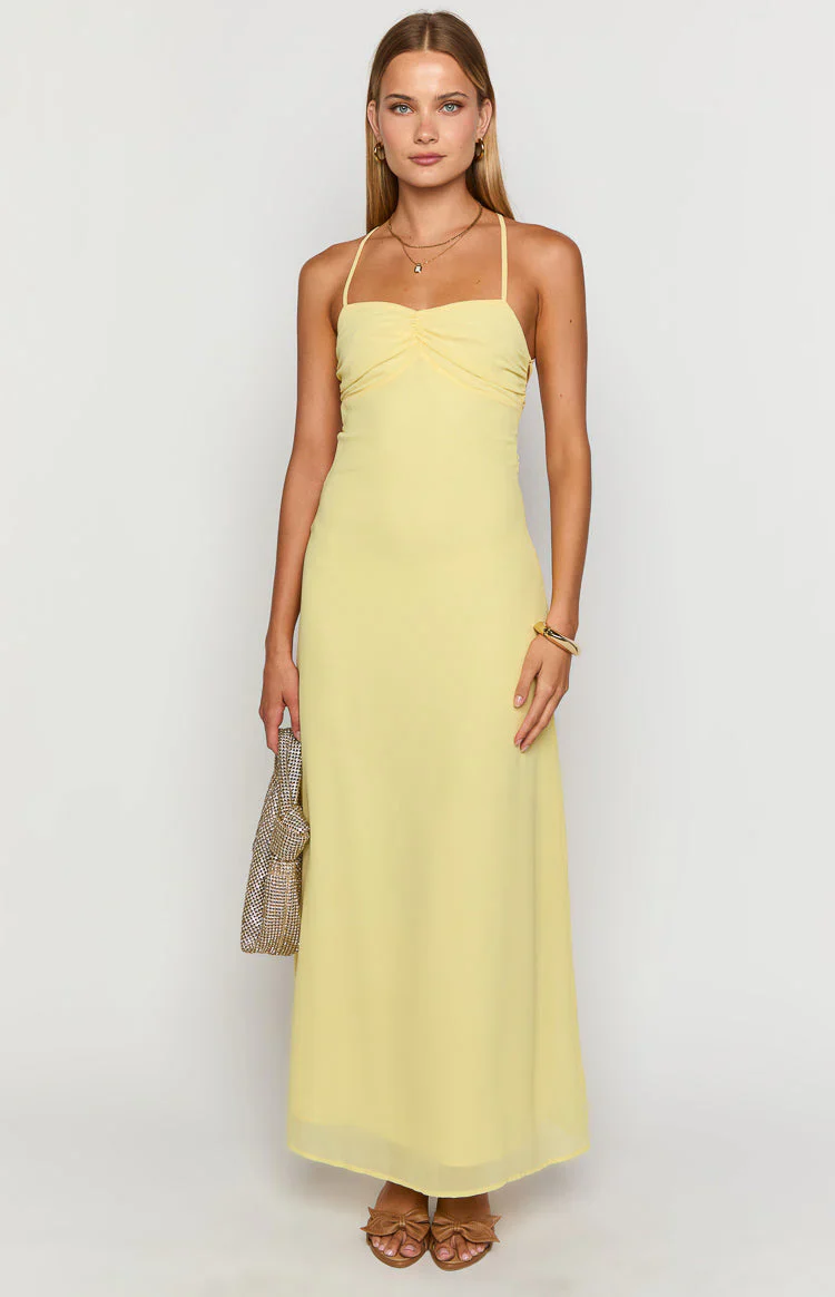 Arabelle Yellow Maxi Dress - luluinthesky