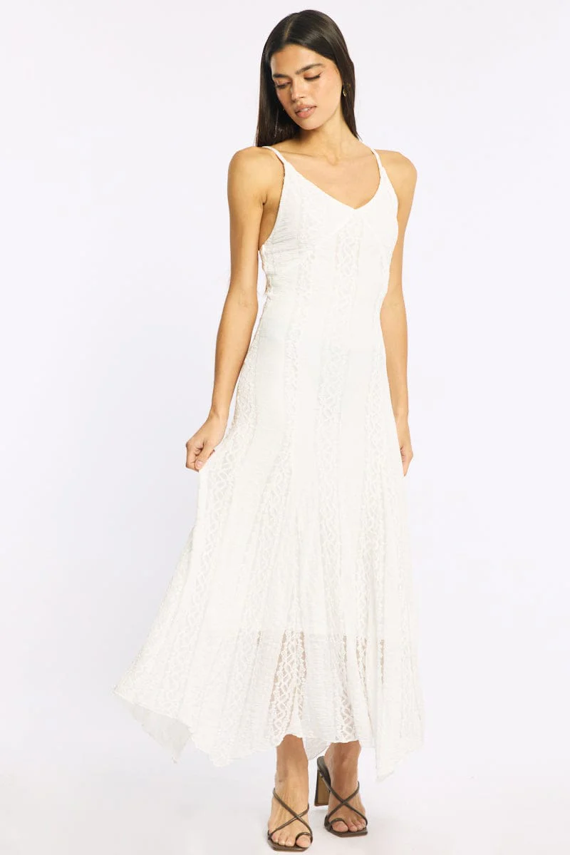 White Midi Dress Lace