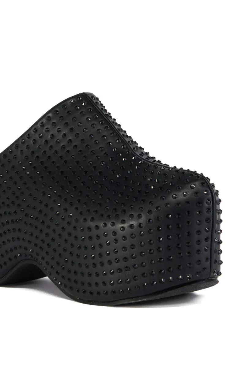 AZALEA WANG MACEY EMBELLISHED CLOG IN BLACK - luluinthesky