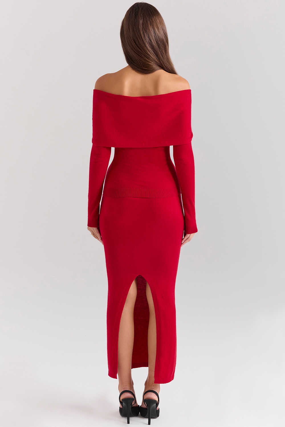 Holly Red Cashmere Blend Midi Skirt