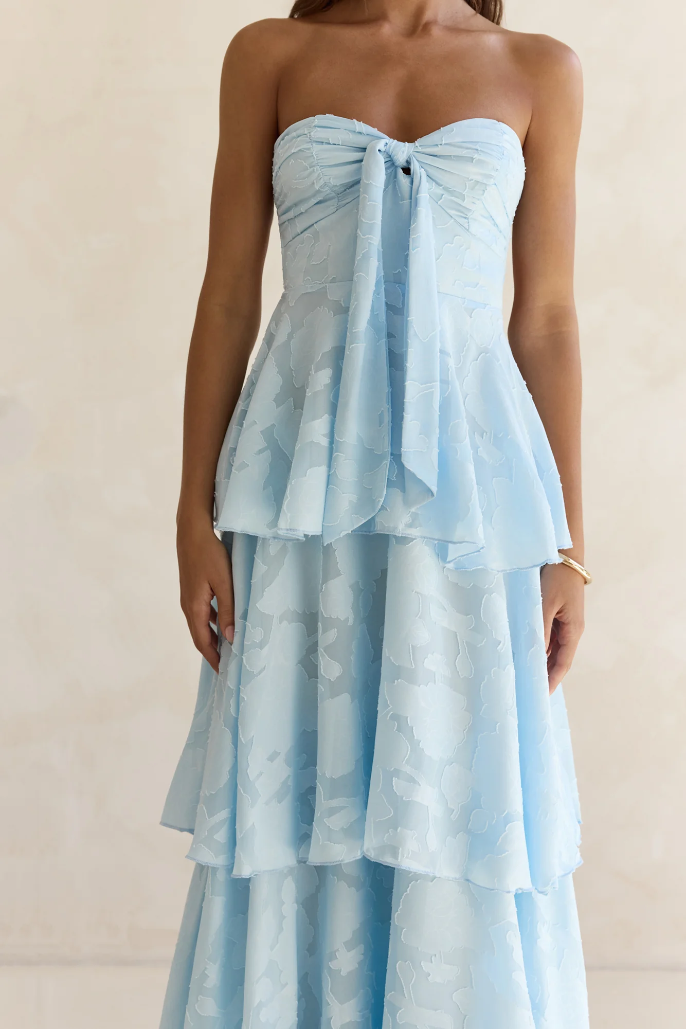 Know Your Heart Strapless Maxi Dress Blue - luluinthesky