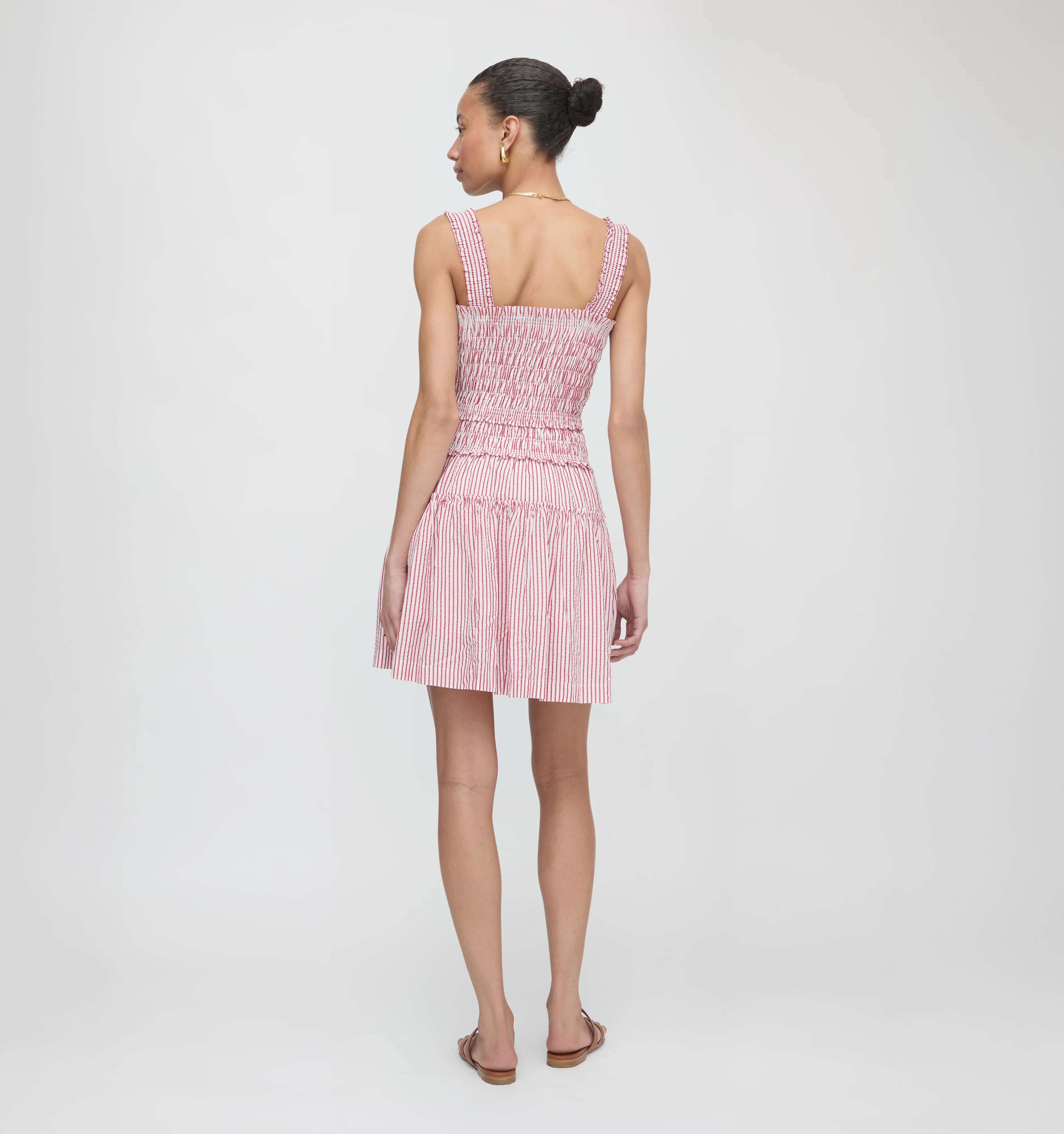 The Azalea Mini Nap Dress - Red Ticking Stripe