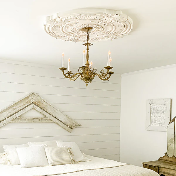 HUGE Distressed Baroque Ceiling Medallion