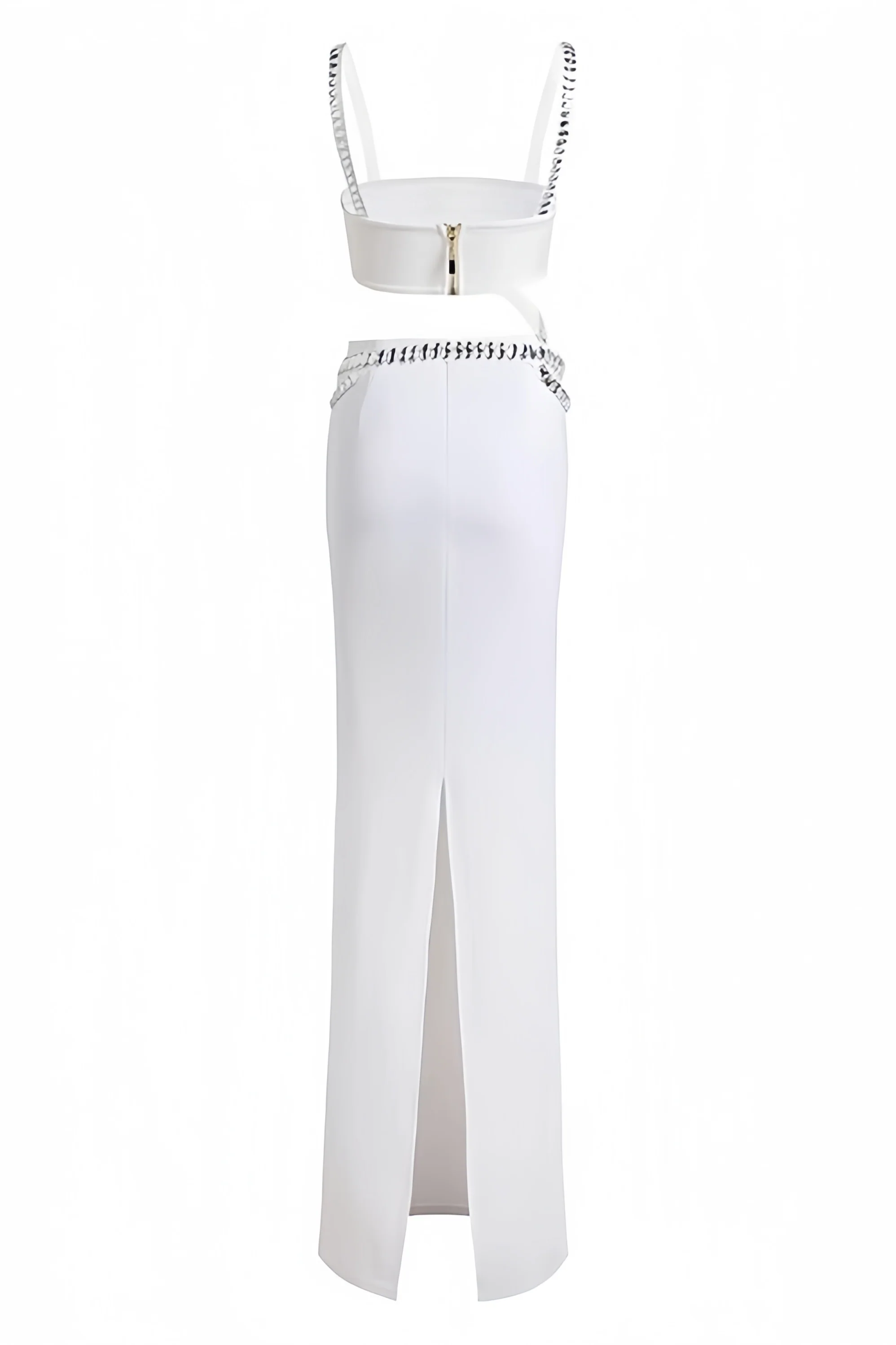 Megan Studded Suspender Halter Maxi Dress Set