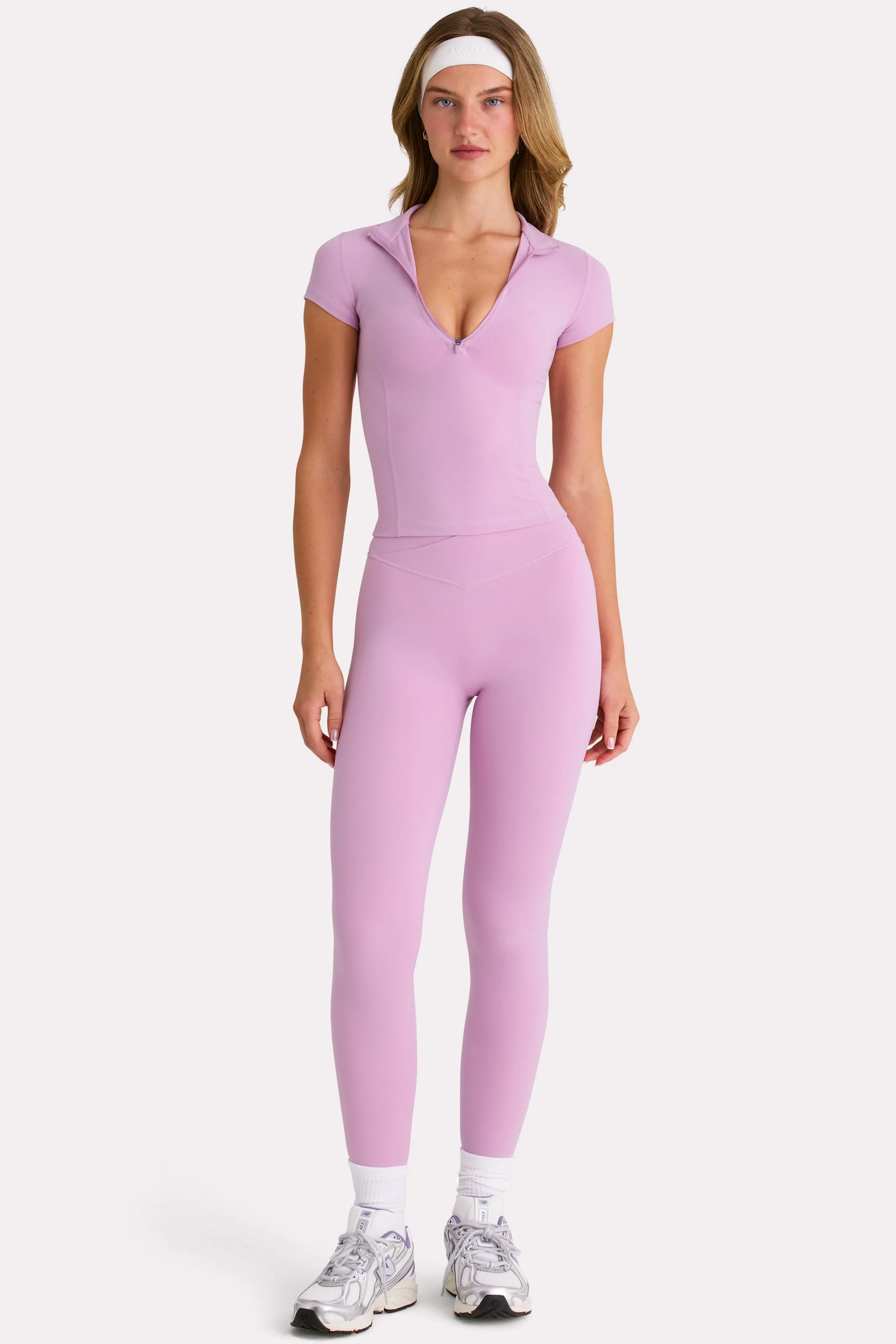 Soft Active Quarter-Zip Top in Sweet Pink