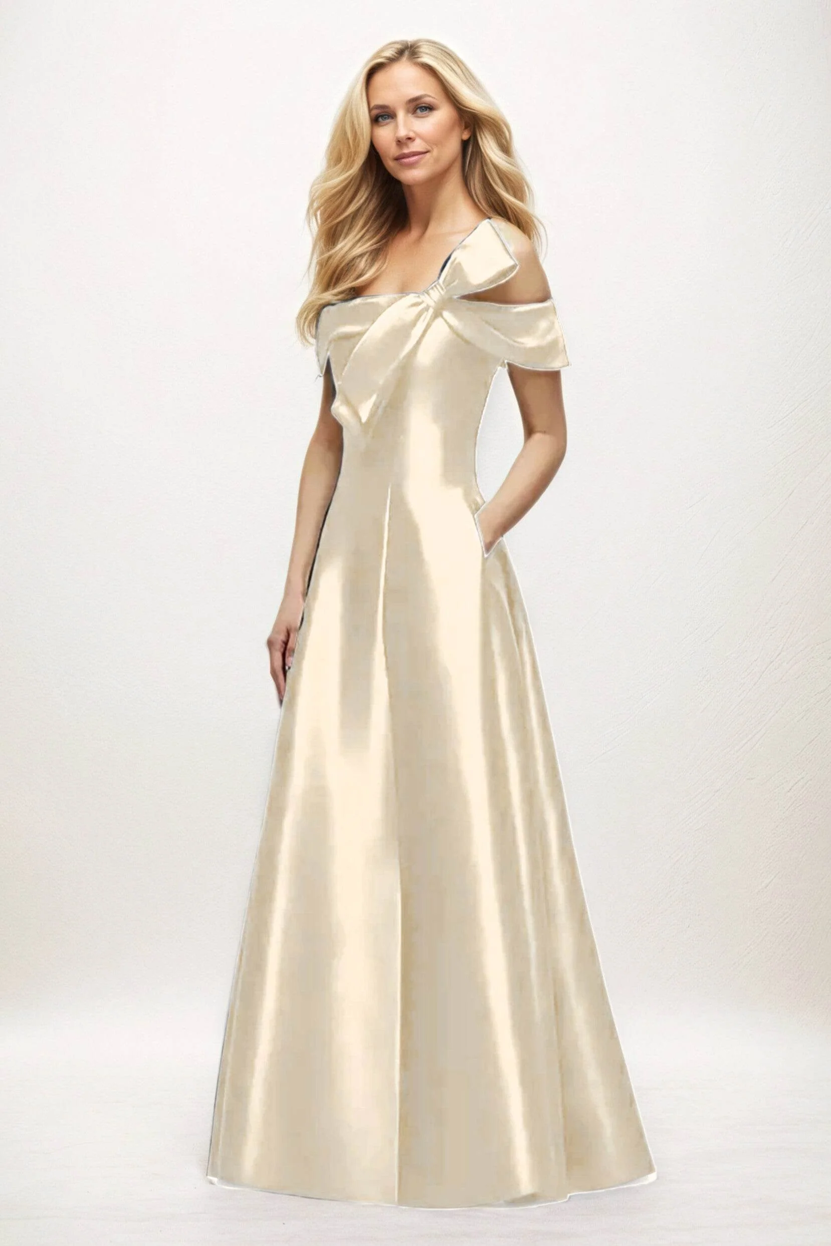 A-Line Maxi Satin Mother of the Bride Dresses CM0397