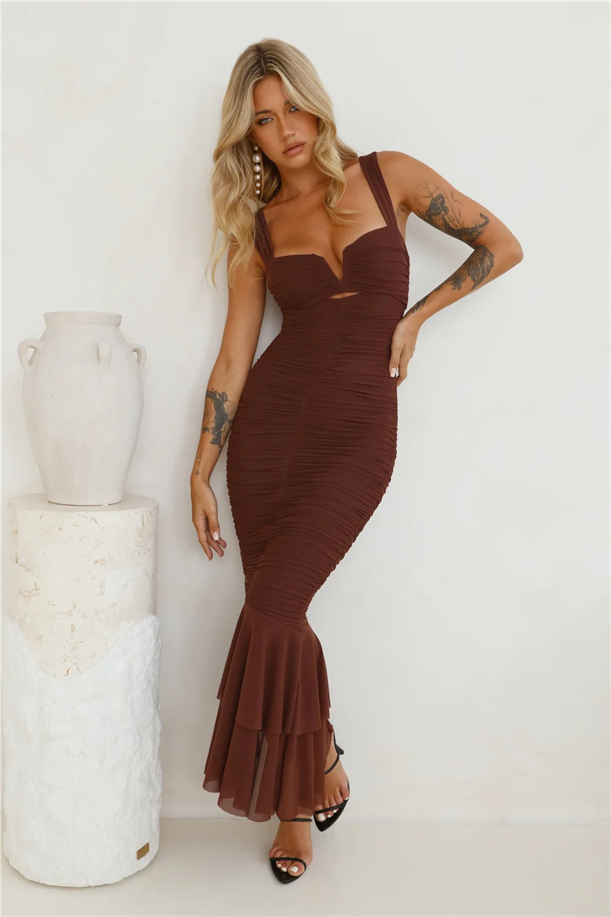 Party Pal Maxi Dress Chocolate