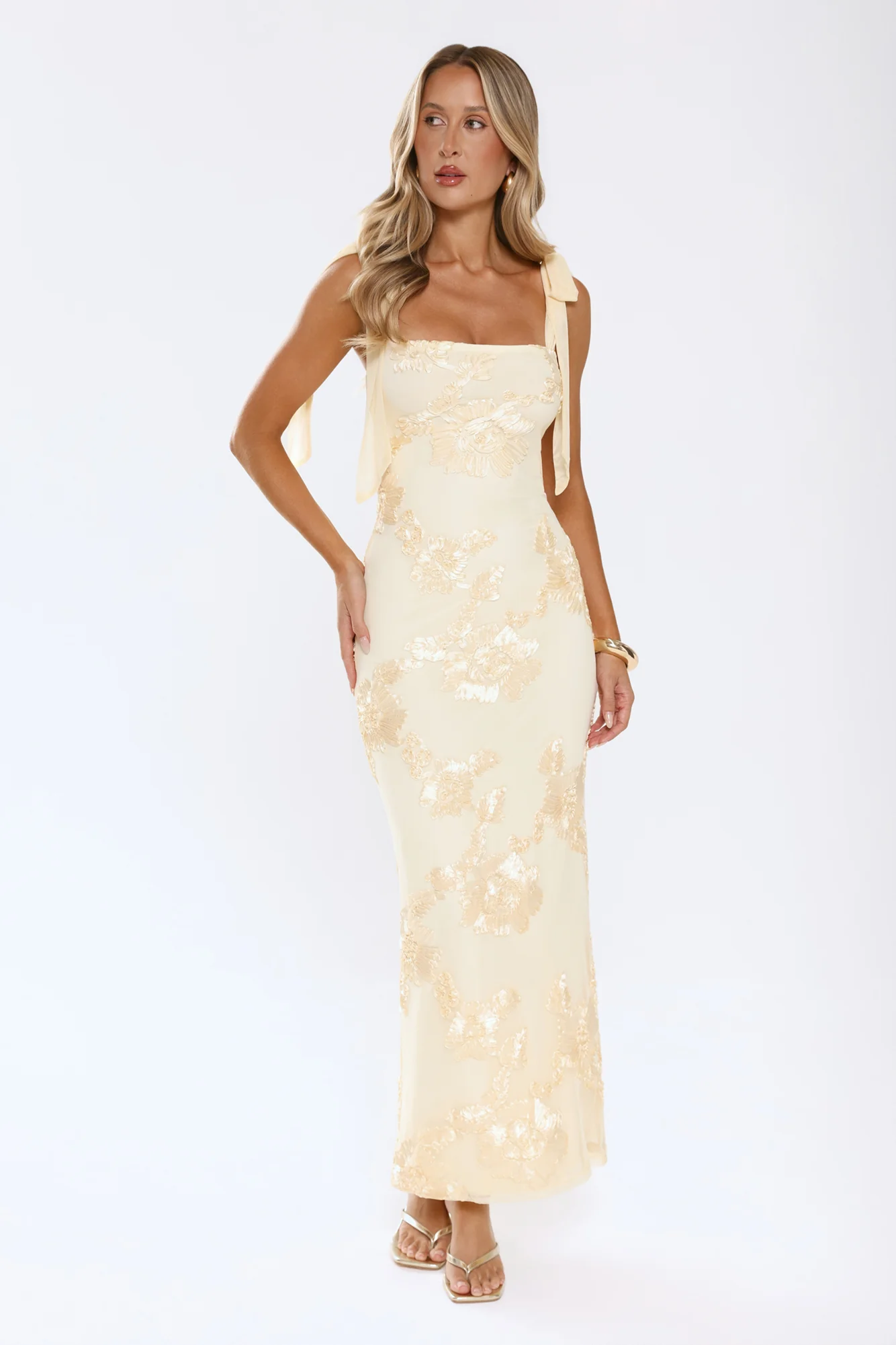 Dear Me From Me Mesh Maxi Dress Yellow