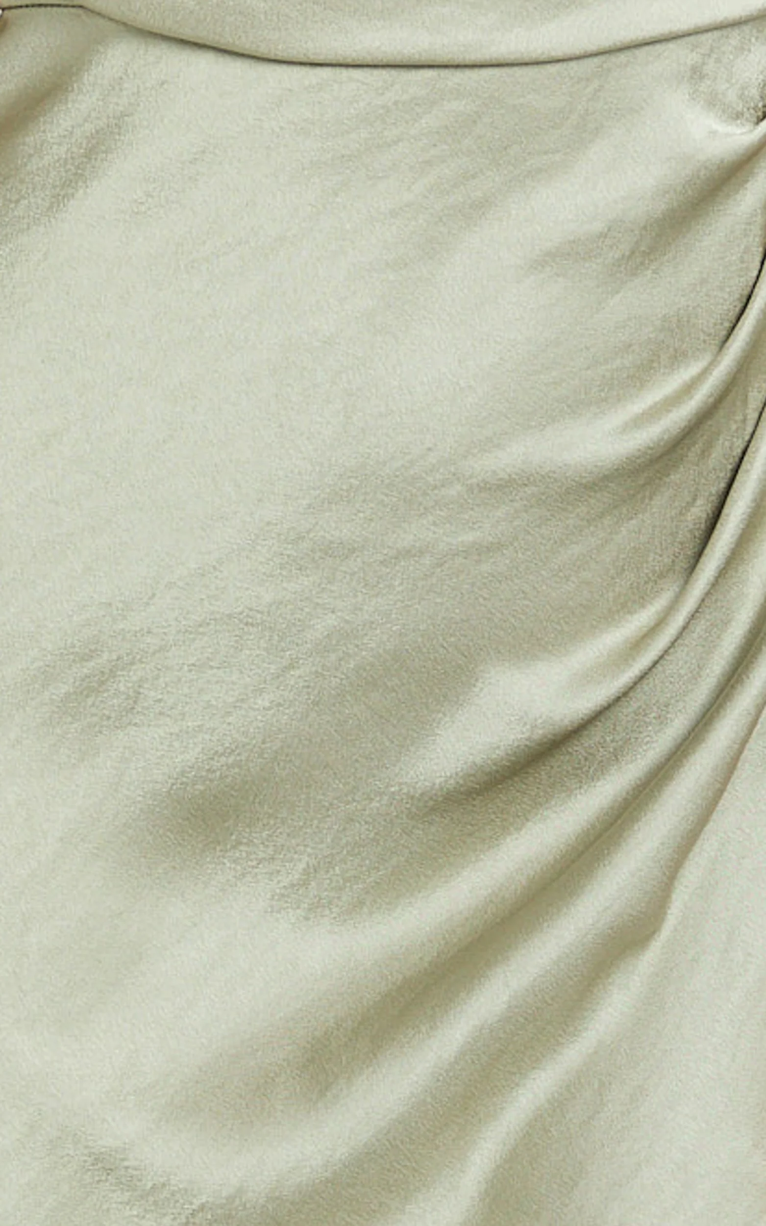 Laurie Maxi Dress - One Shoulder Tie Detail Dress in Light Olive