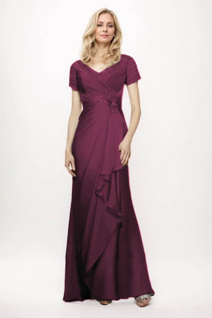 Sheath-Column Maxi Chiffon Mother Of The Bride Dress CM0277