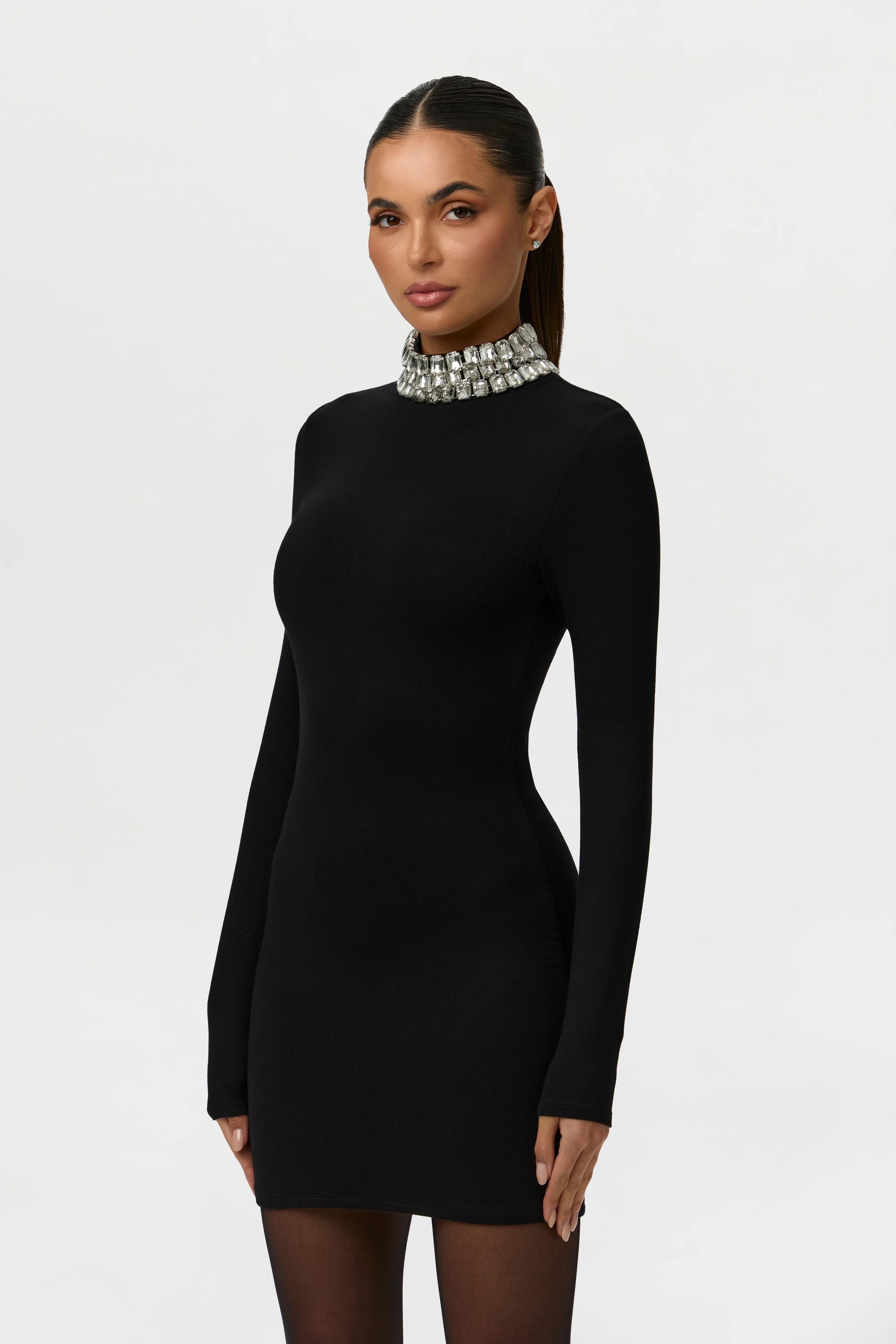 Butter Rhinestone Contour Mini Dress