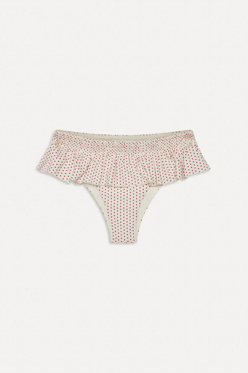 x BELLA HADID Sunday Swim Skirt - Strawberry Polka Dot - luluinthesky