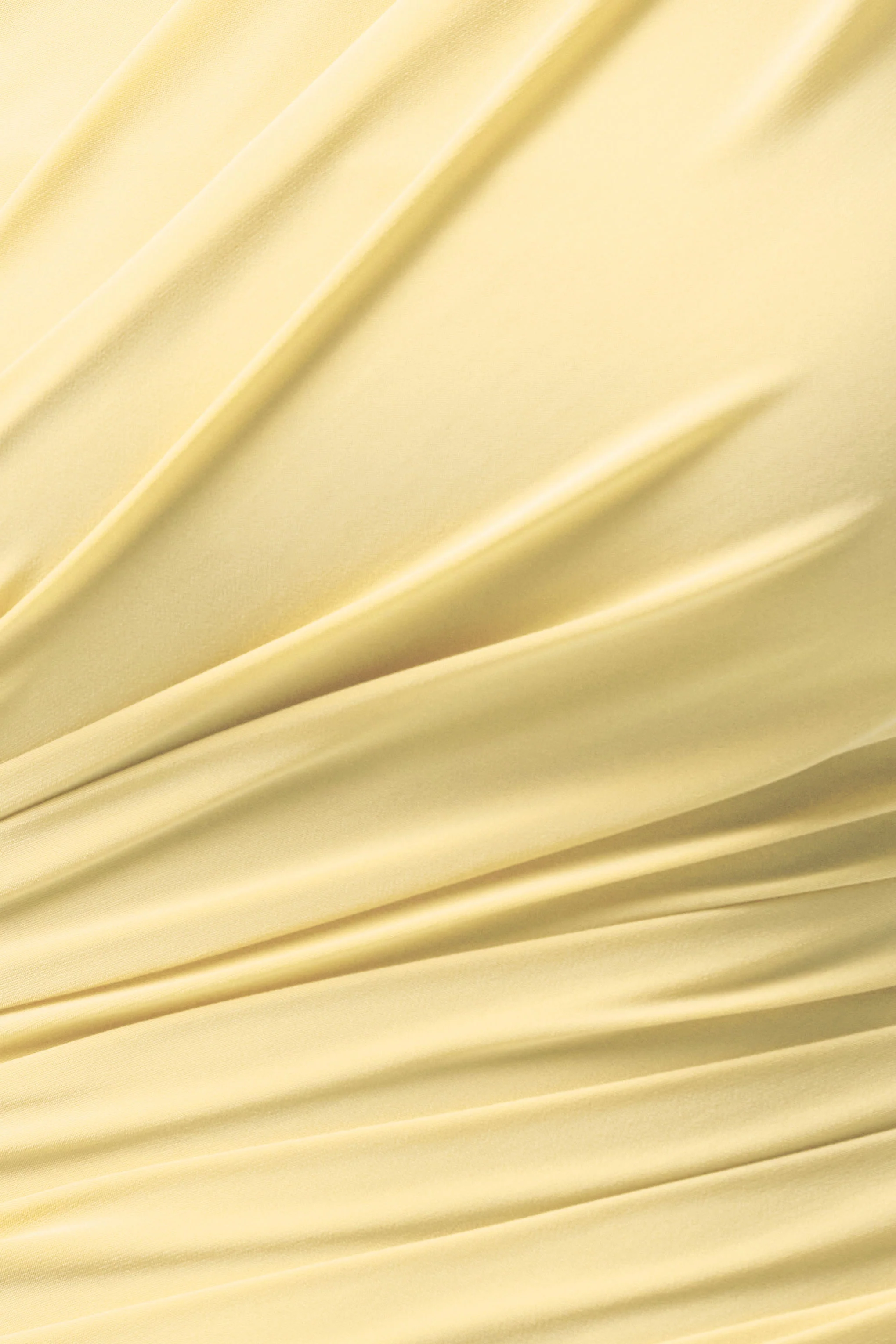 Mardi | Lemon Asymmetric Maxi Dress With Ruching