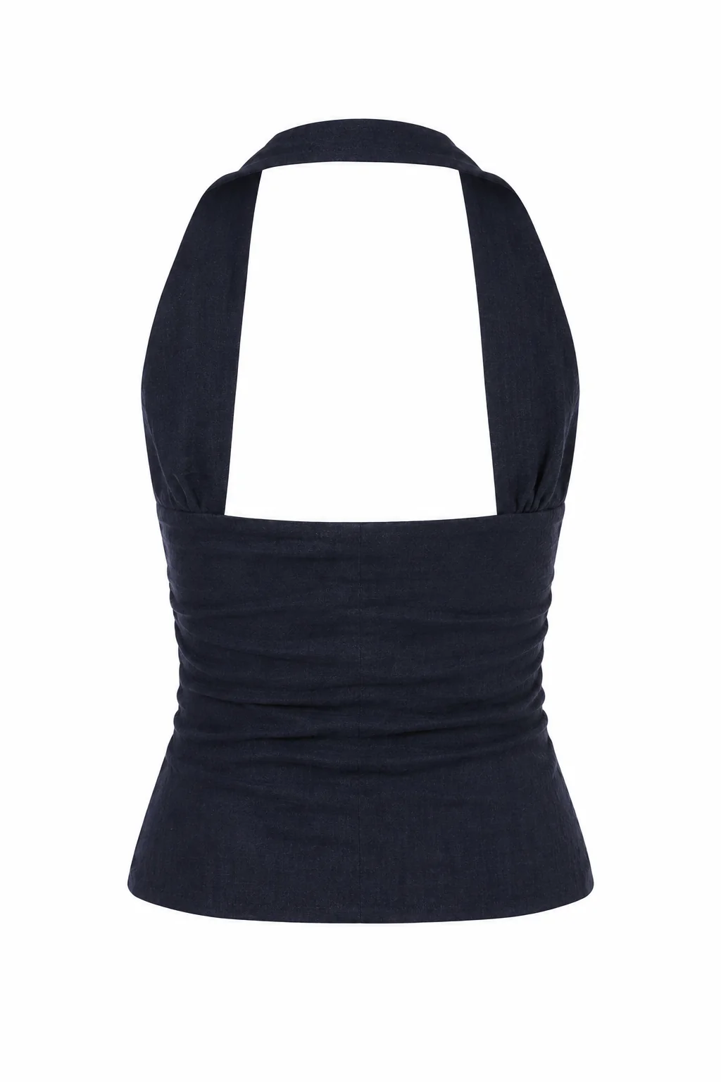 Ruched Button Front Halter Top