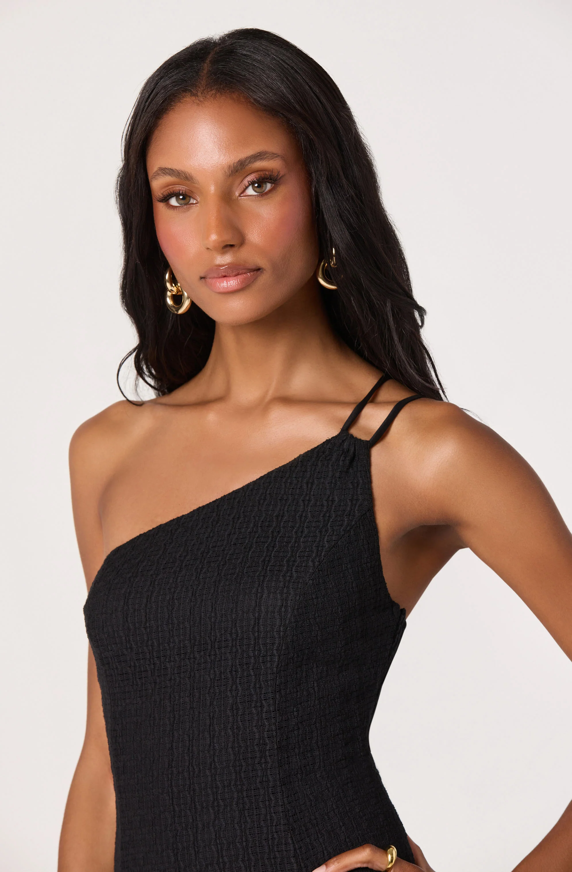 Nola One-Shoulder Knit Midi Dress