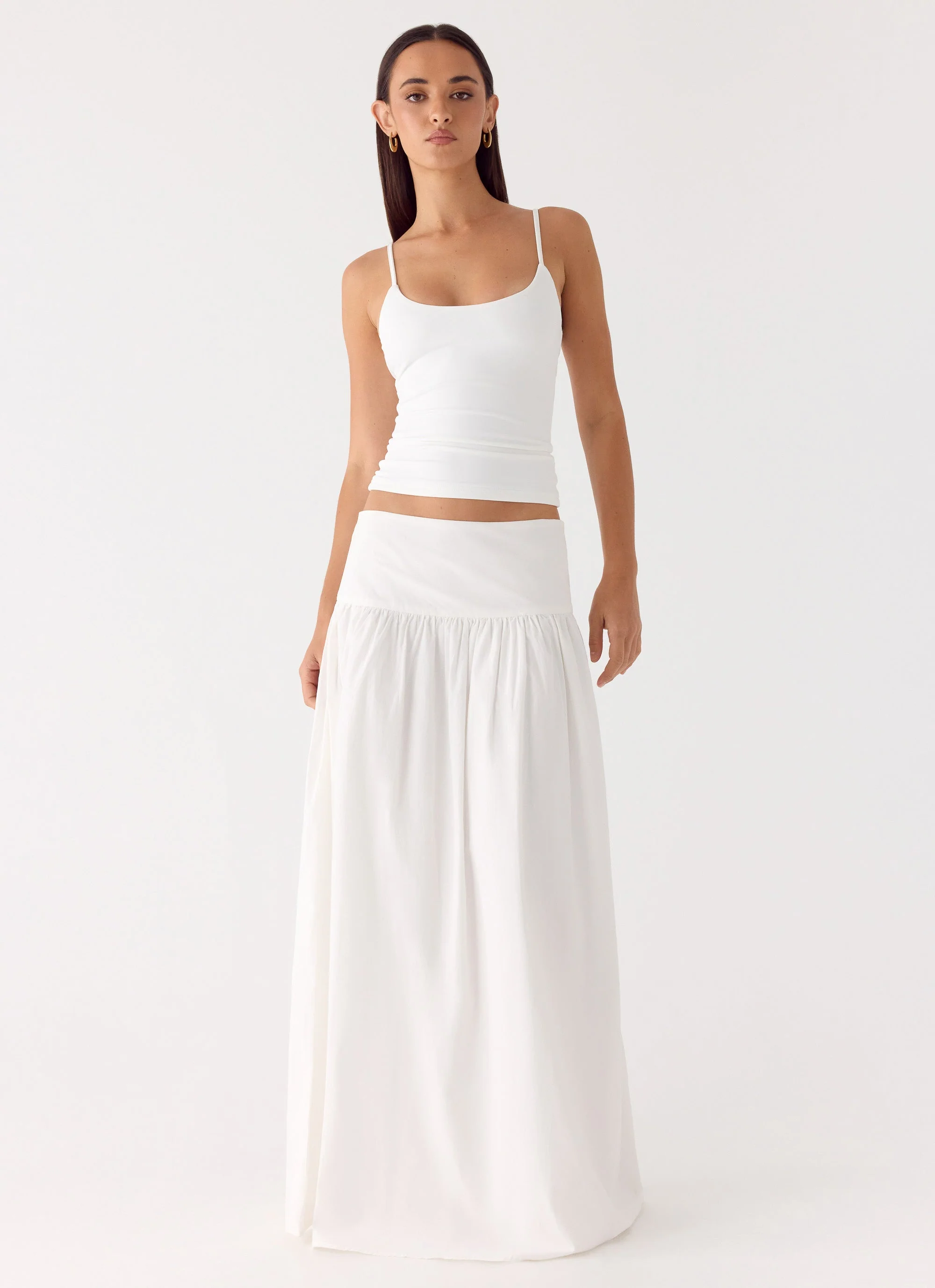 Jayne Maxi Skirt - White - luluinthesky