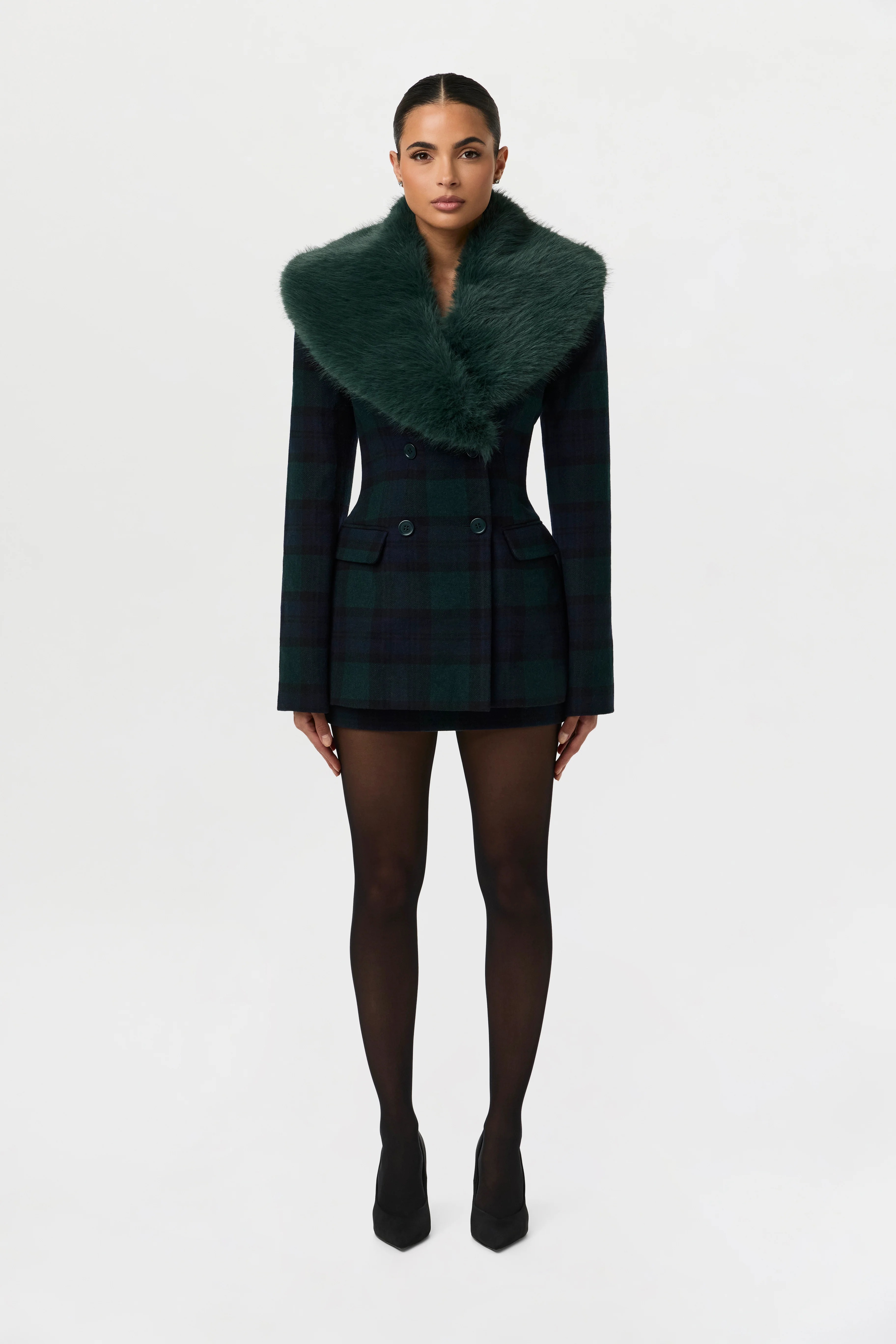 Suiting Plaid Mini Skirt