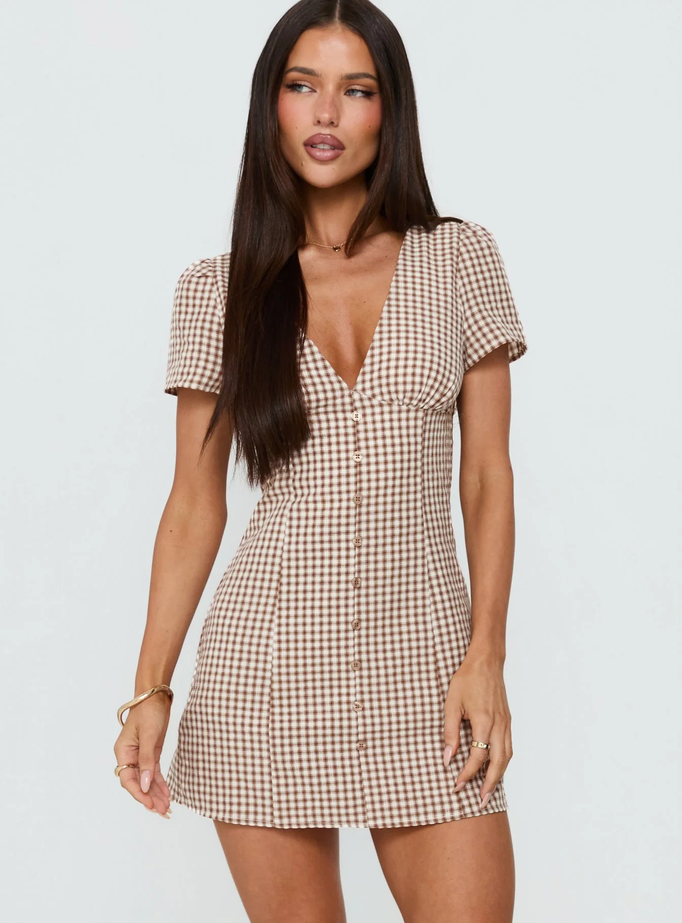 Loveliness Romper Brown Check
