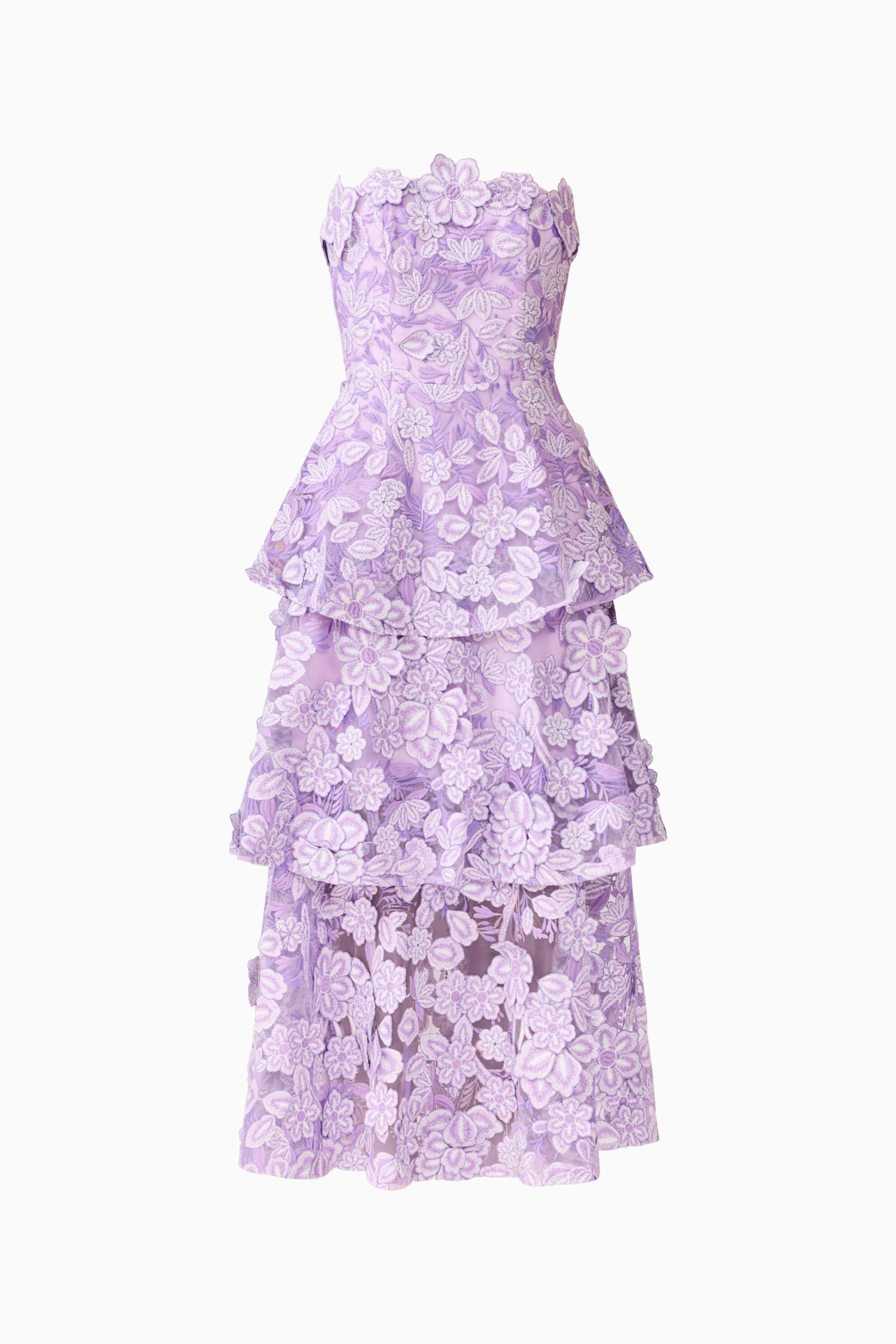 Roseate Tiered Maxi Dress in Purple