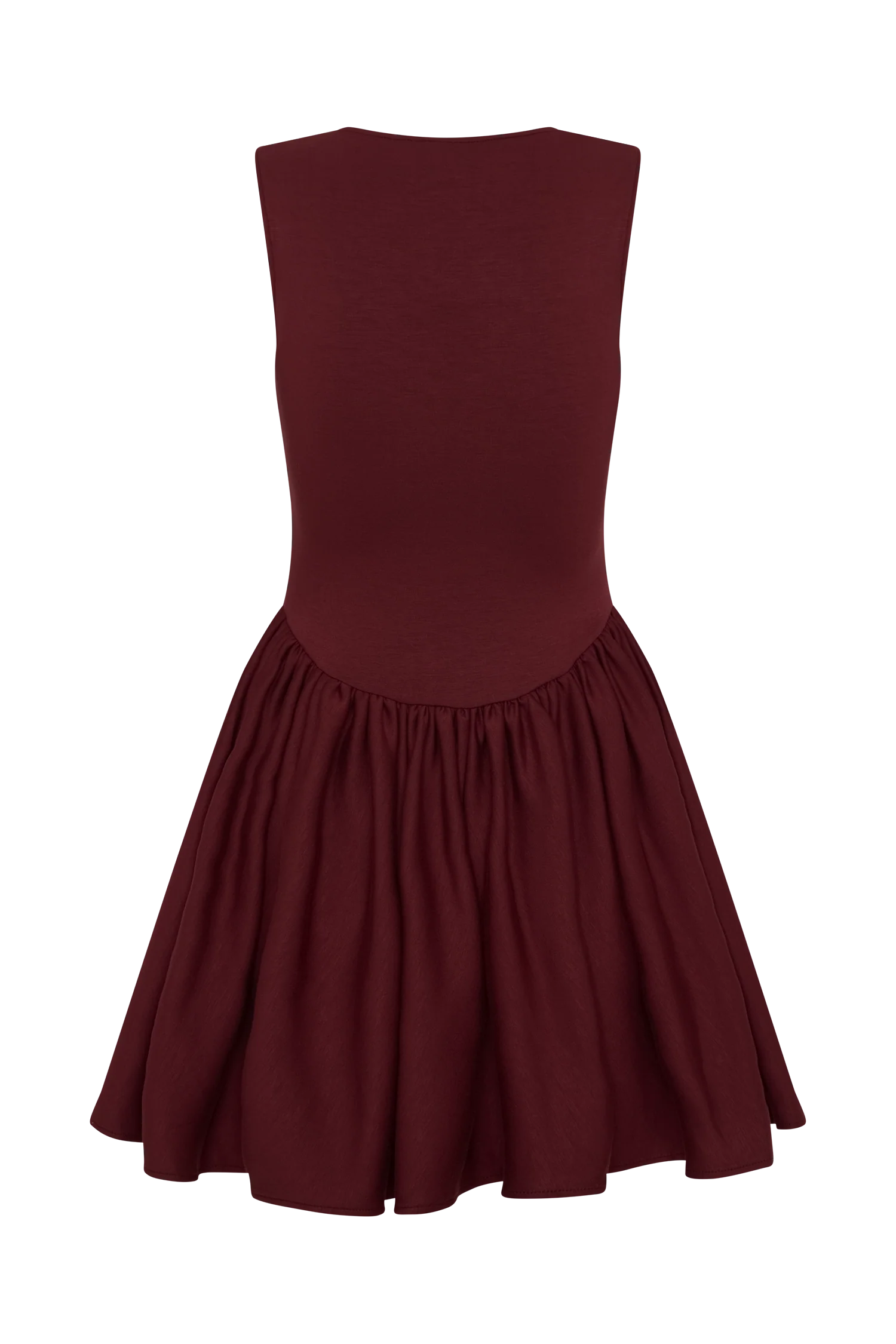 Sharon Scuba Jersey Mini Dress - Wine