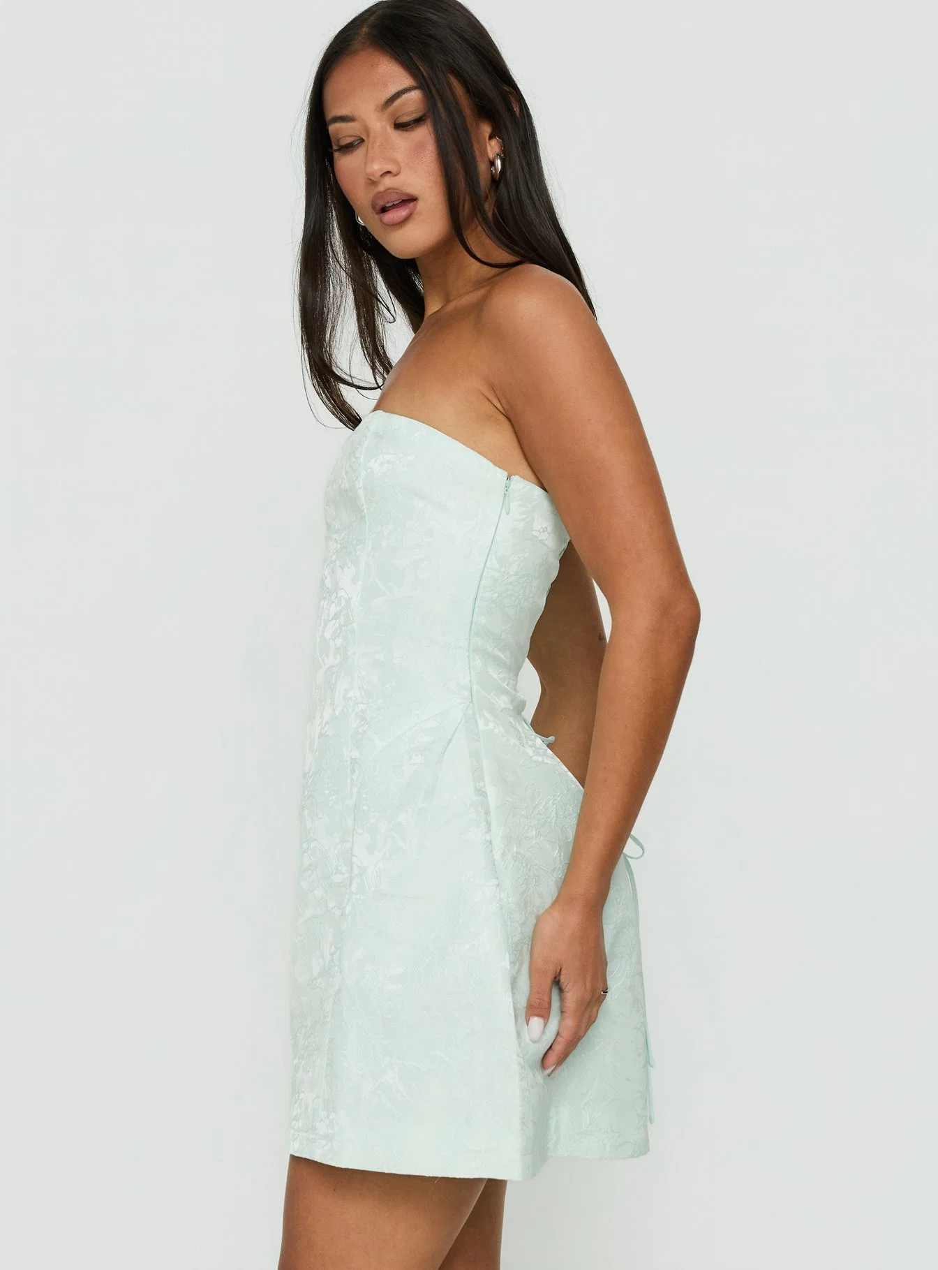 Heaven Sent Strapless Mini Dress Mint - FASHION NOB