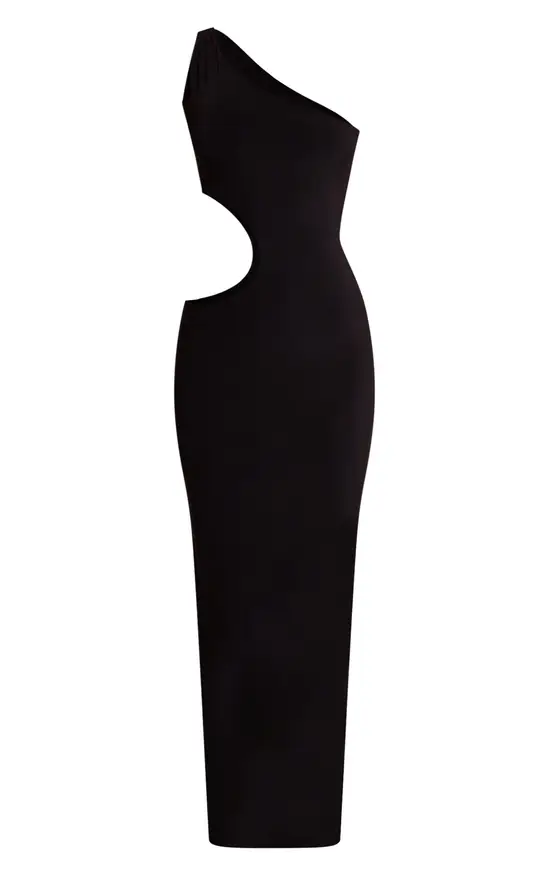 Black Slinky Cut Out Bodycon Maxi Dress