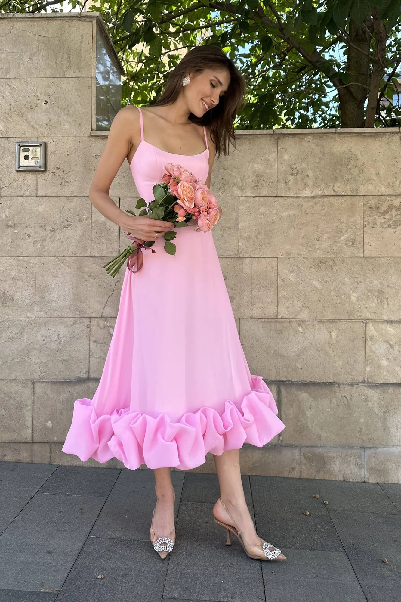 Heather Sleeveless Twirl Midi Dress - luluinthesky