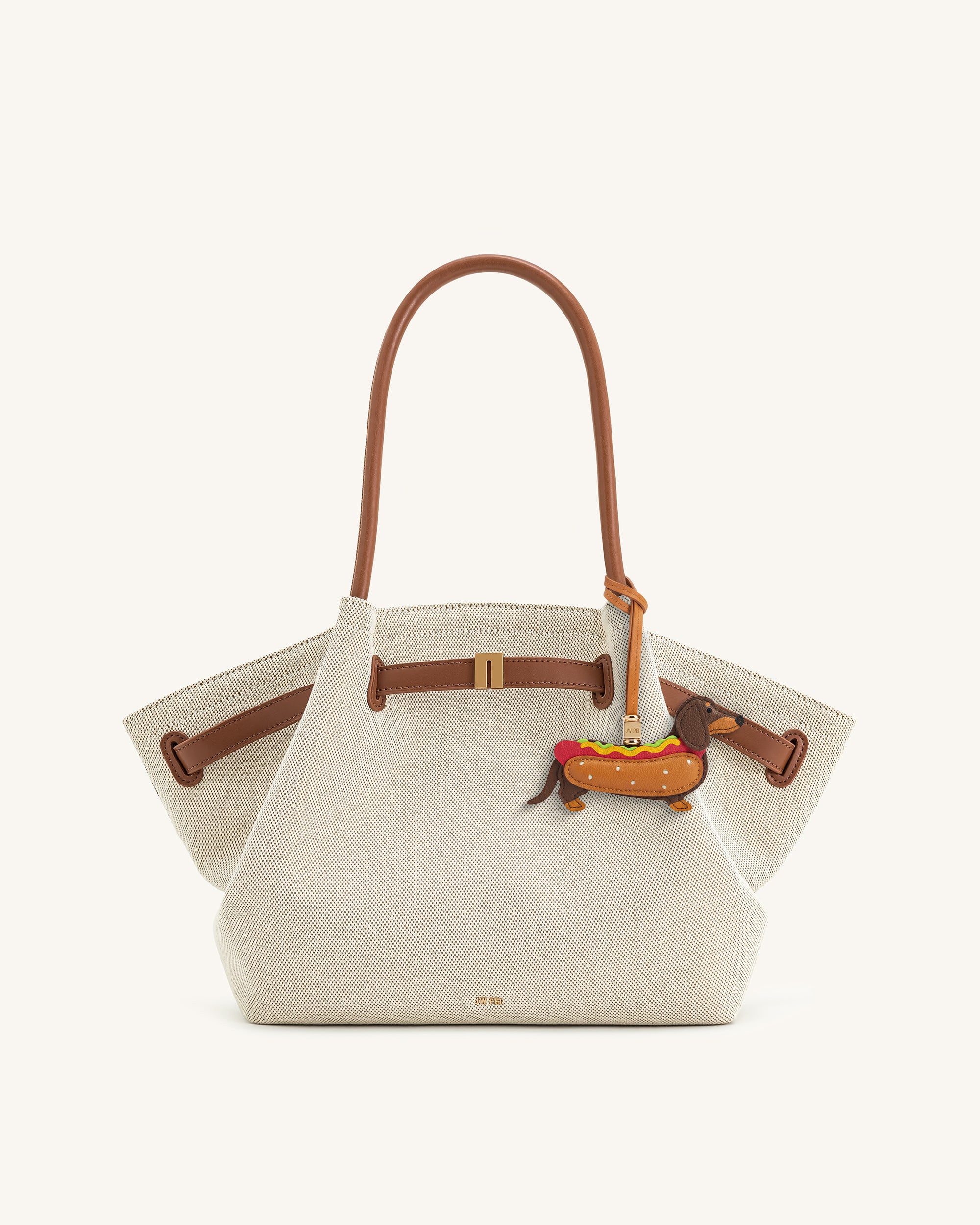 Hot Dog Dachshund Bag Charm - Brown Multi