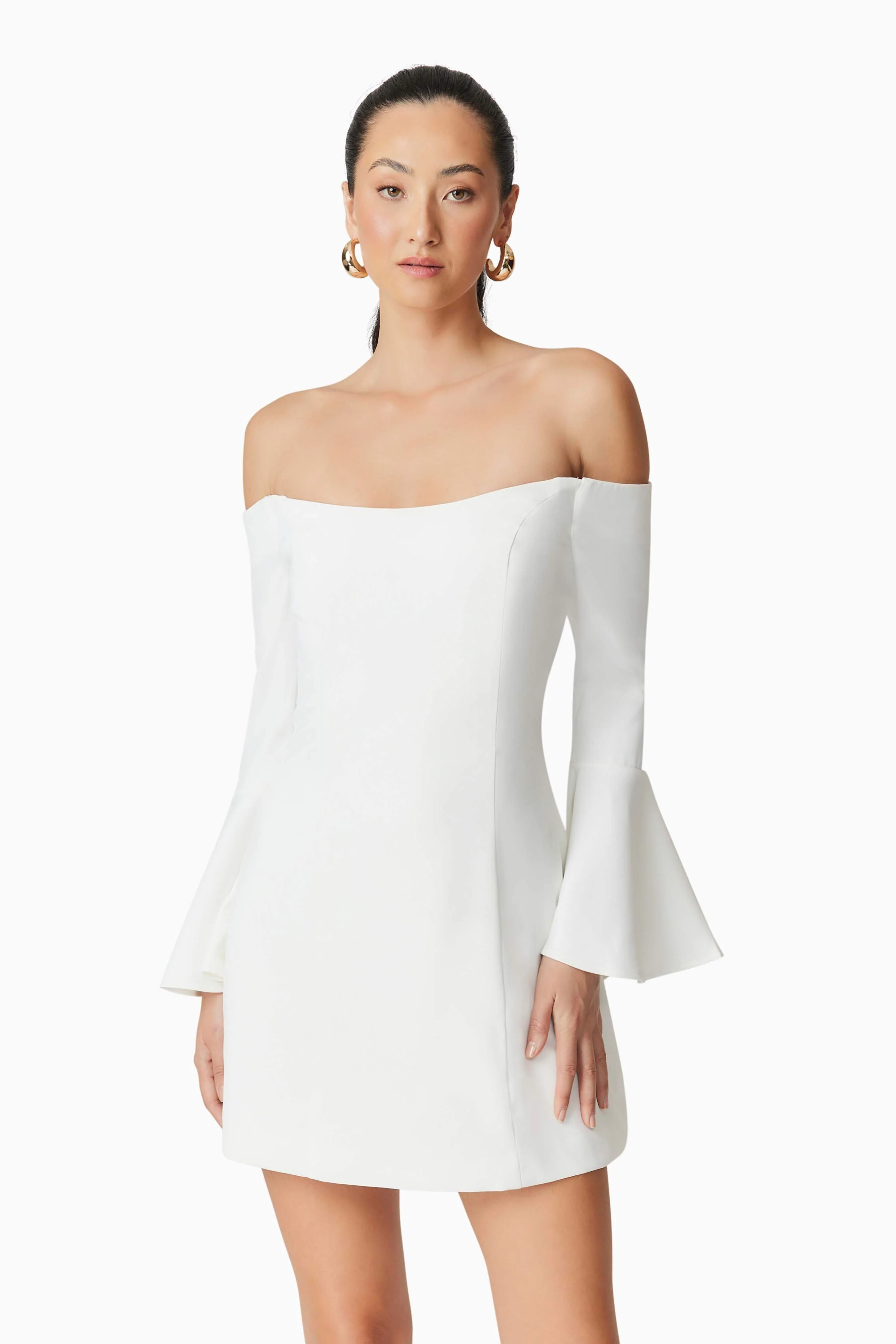 Hazelle Strapless Mini Dress in White