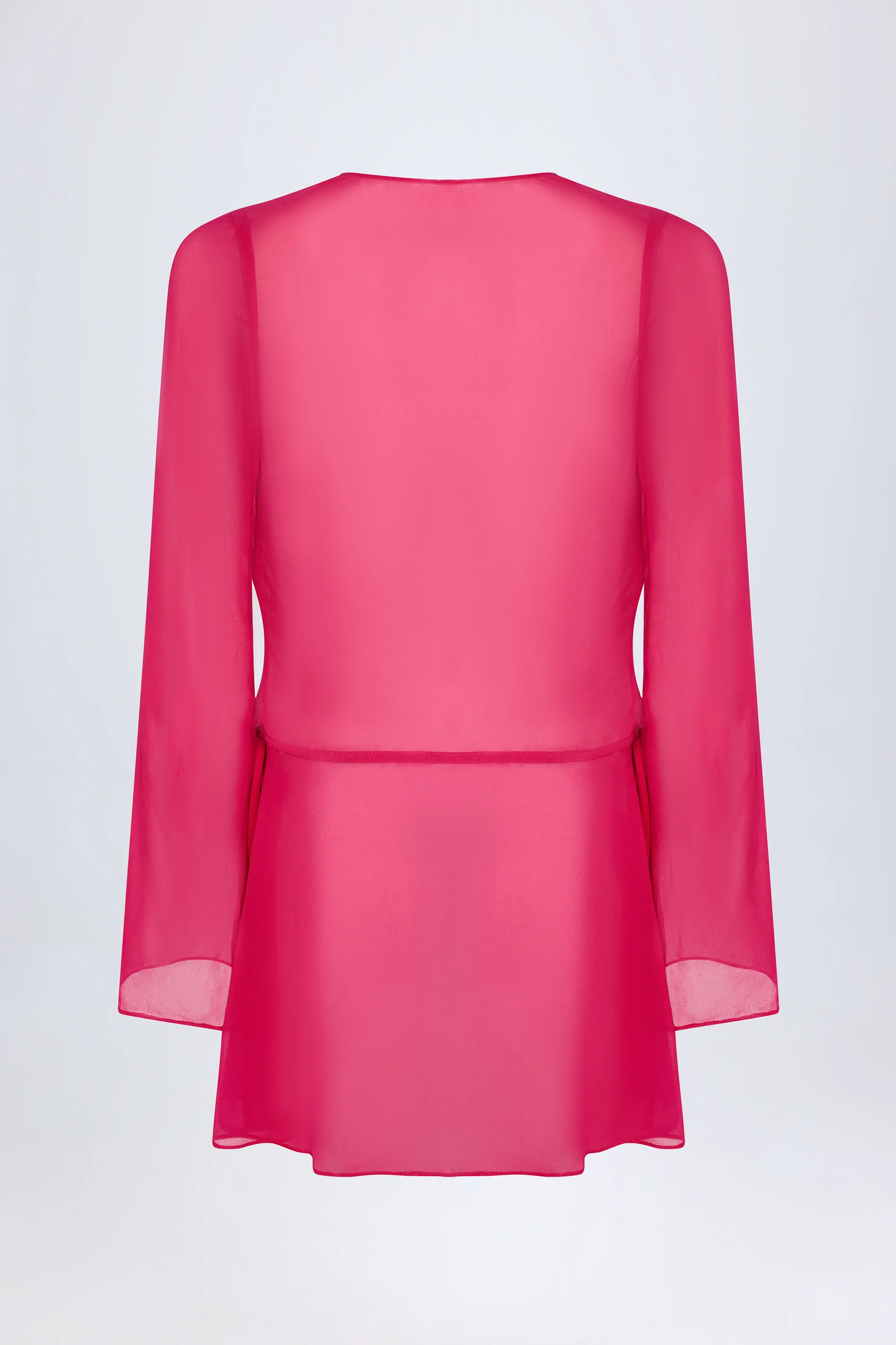 Cowl-Neck Mini Dress in Fuchsia Pink