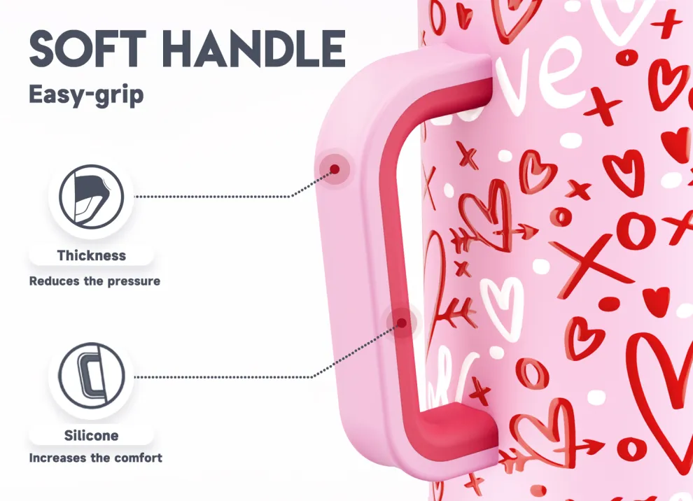 40oz Tumbler With 2-in-1 Lid Valentine Collection