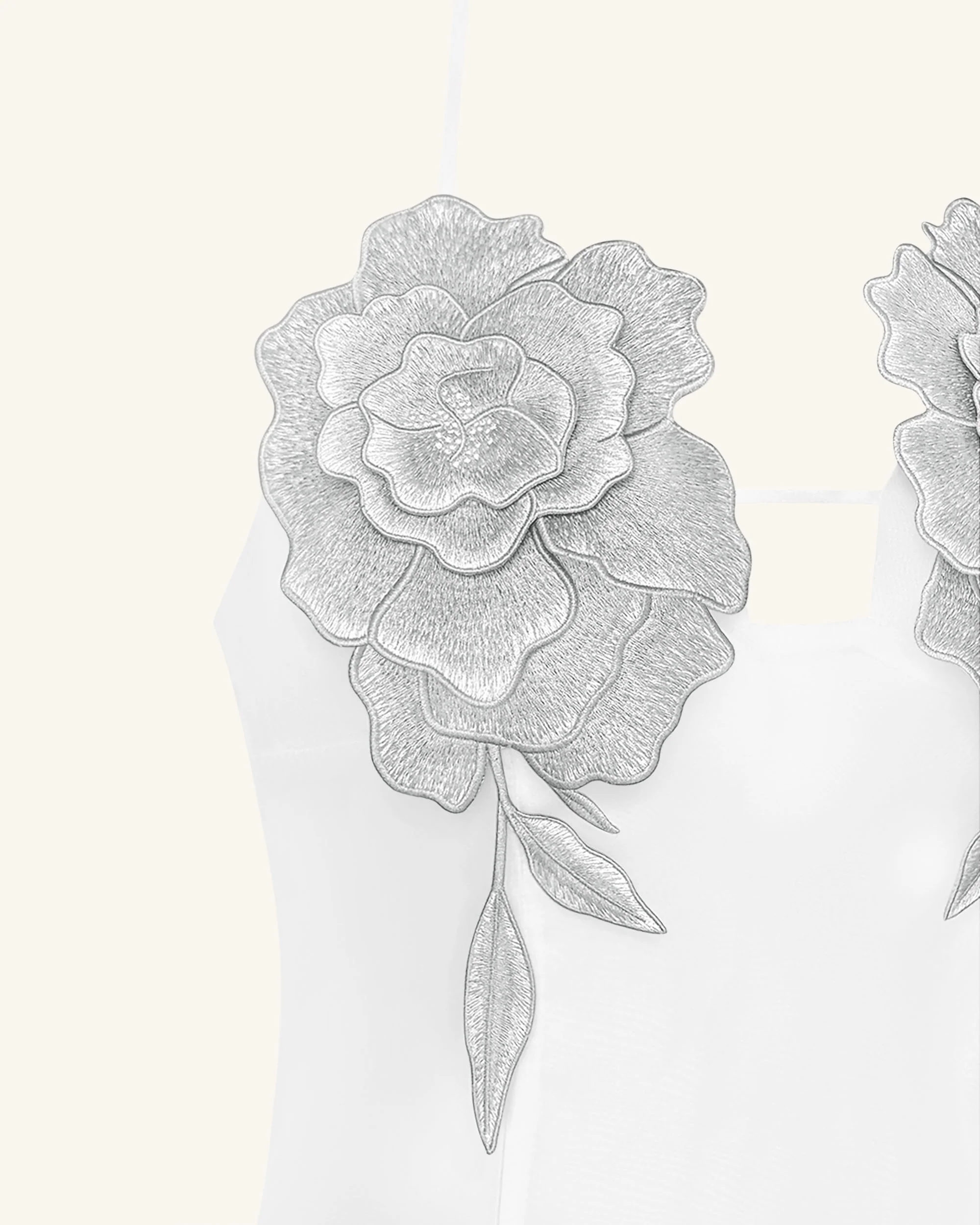 Flower Embroidered Mini Dress - White - FASHION NOB