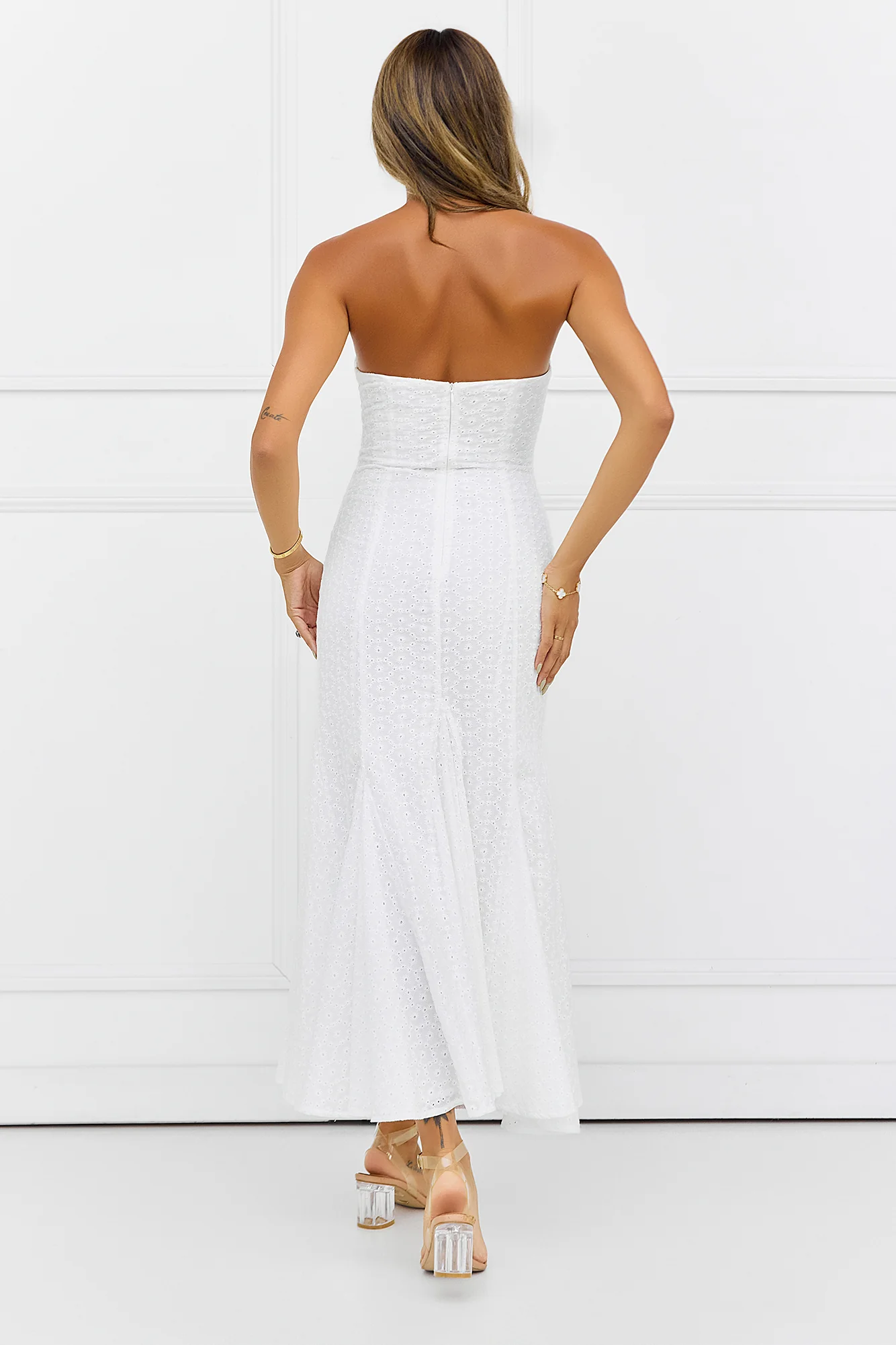 Monte Carlo Luxe Strapless Maxi Dress White - luluinthesky