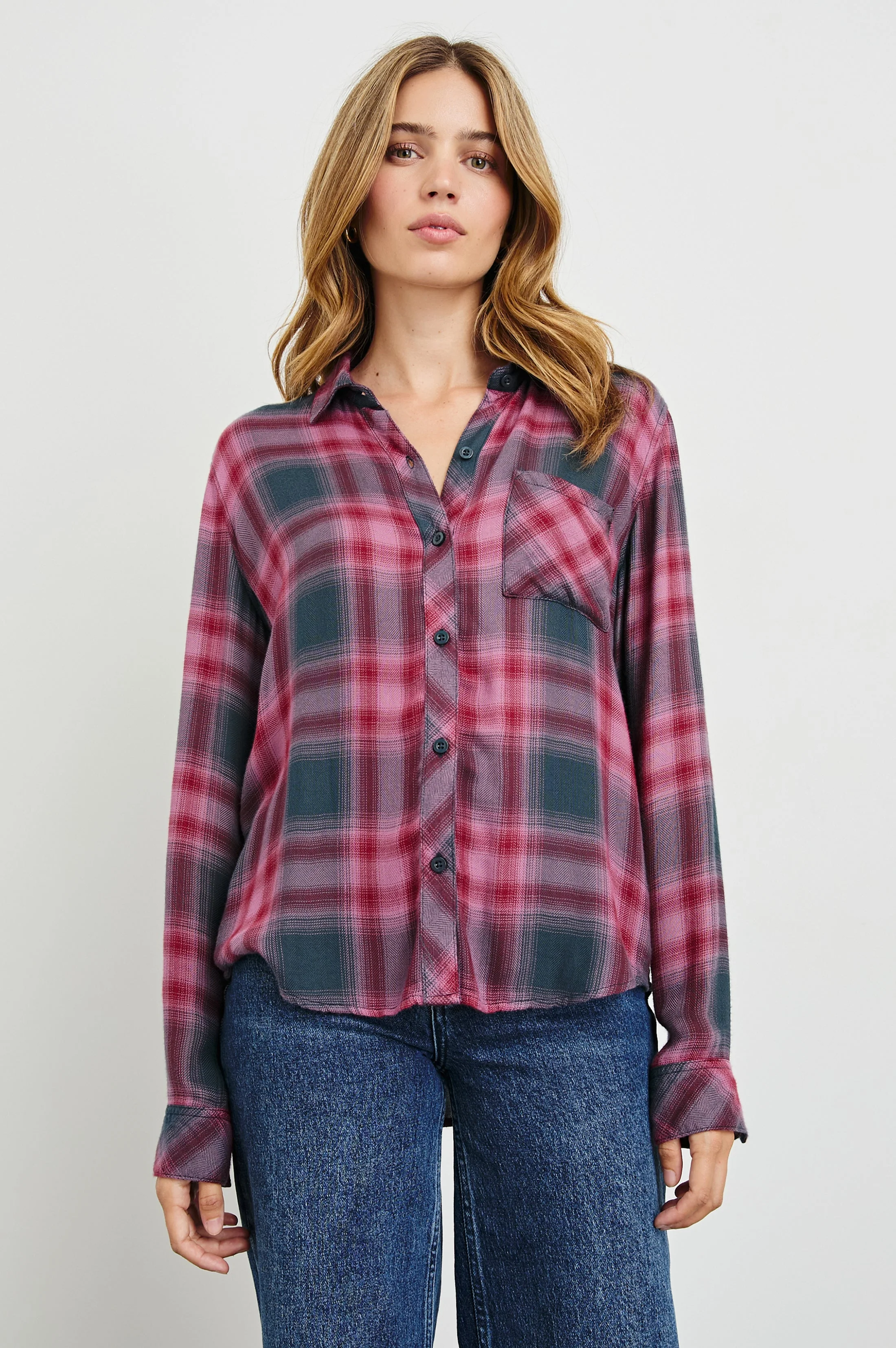 Hunter Shirt - Dusty Mauve Evergreen