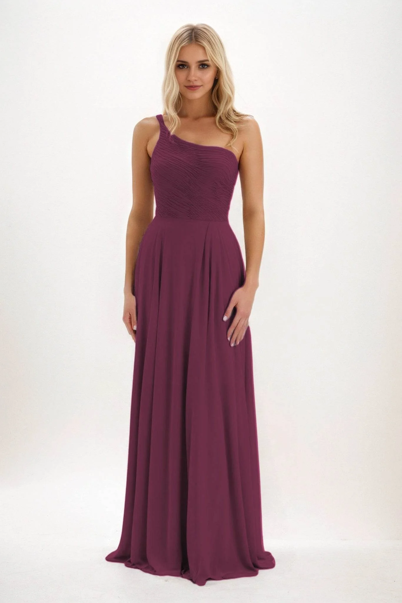 A-Line Maxi Chiffon Bridesmaid Dress CB0858
