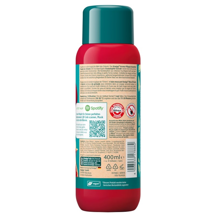 Kneipp Pianka i krem do kąpieli Aromatyczna pianka do kąpieli Dream of the Orient