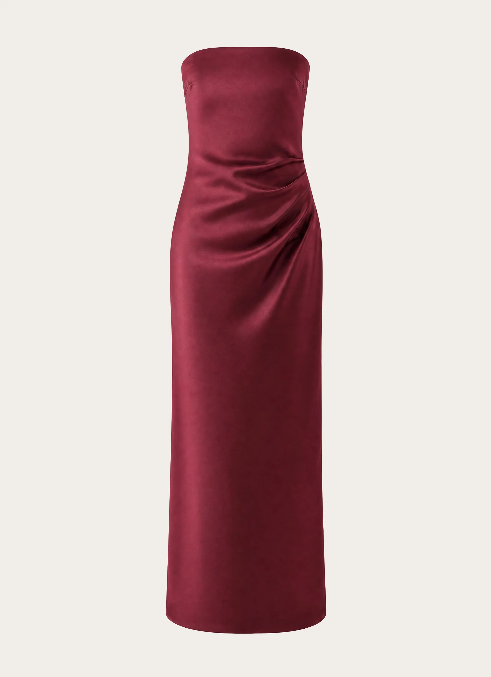 Rinari Strapless Maxi Dress - Maroon - FASHION NOB