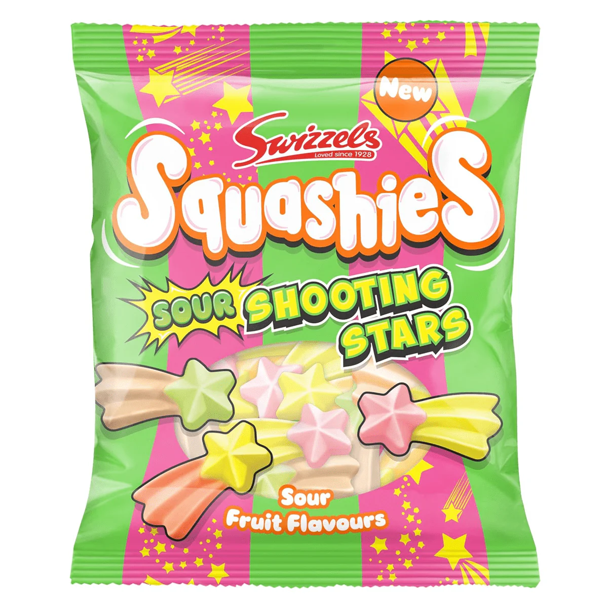 Swizzels Squashies Sour Shooting Stars - (100g) Imported From England