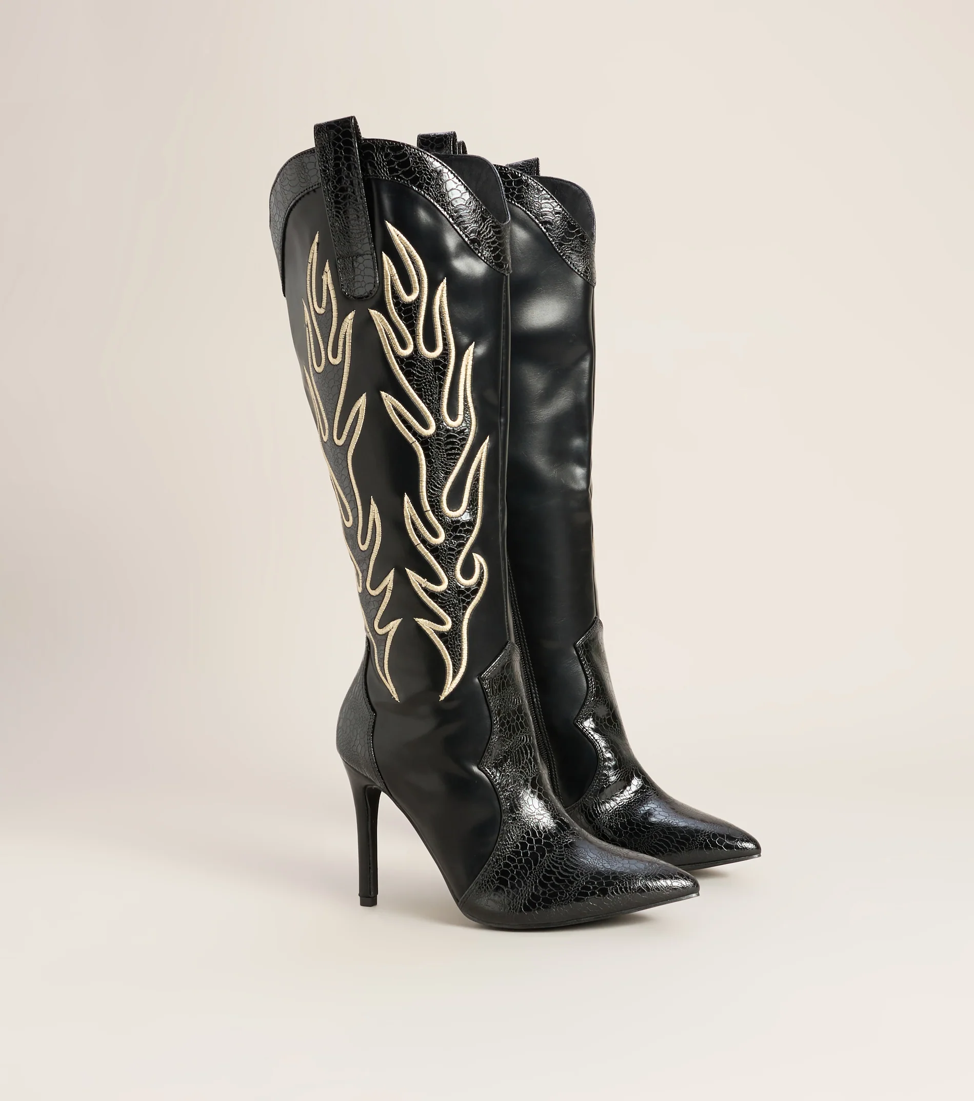 Front Row Flame Western Stiletto Boots