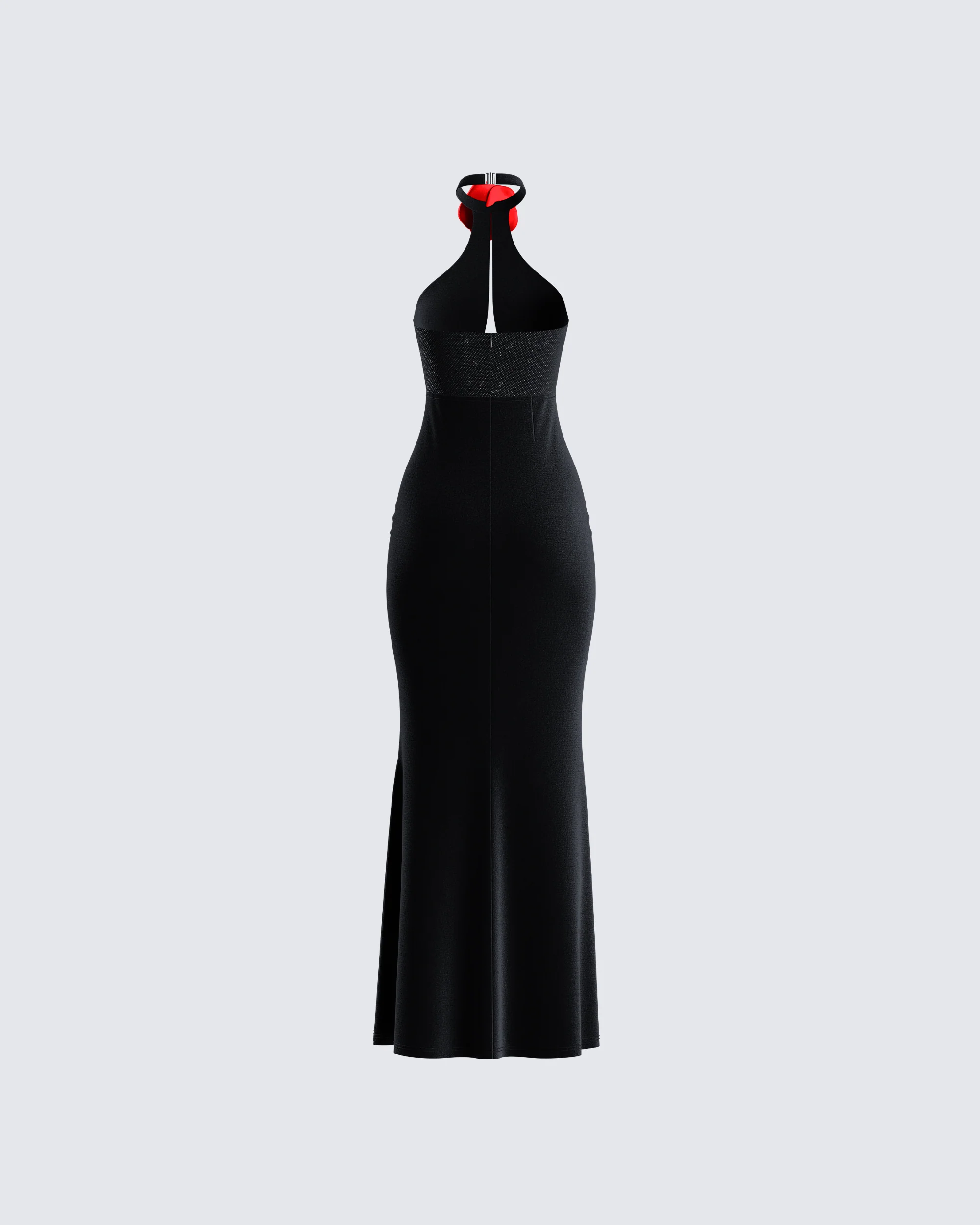 Nala Black Rhinestone Velvet Gown
