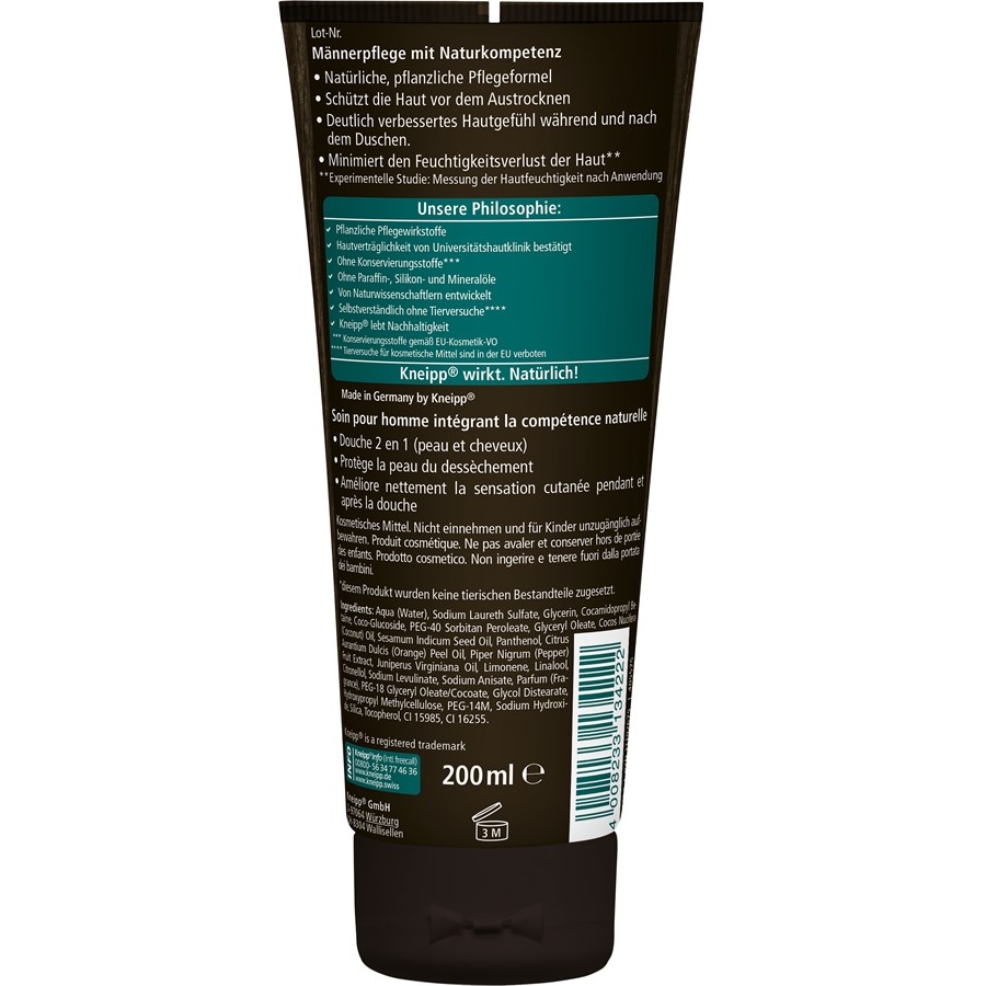 Kneipp Kosmetyki do pielęgnacji dla mężczyzn Prysznic 2 w 1 Męska rzecz 2.0