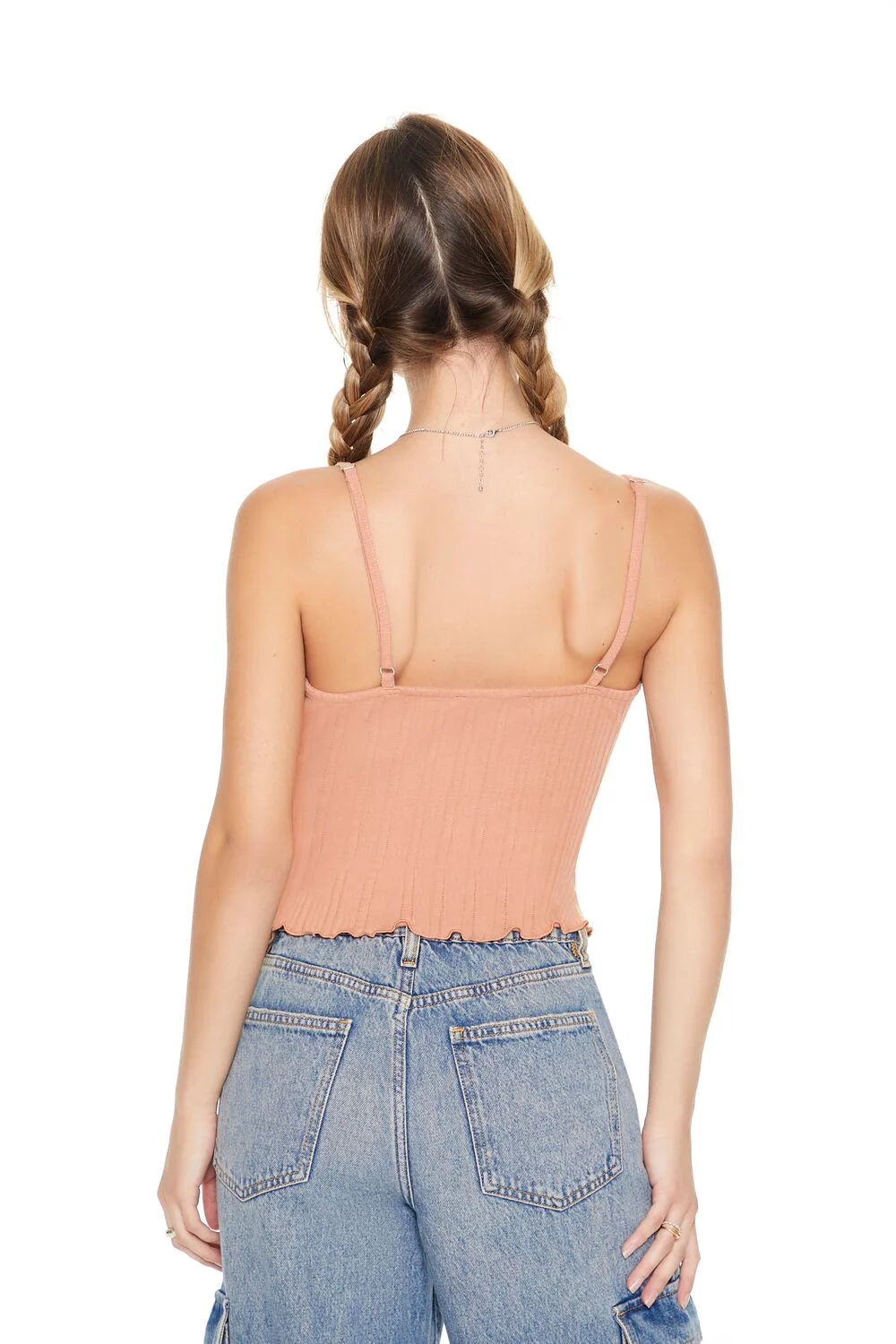 Lace-Trim V-Neck Cami