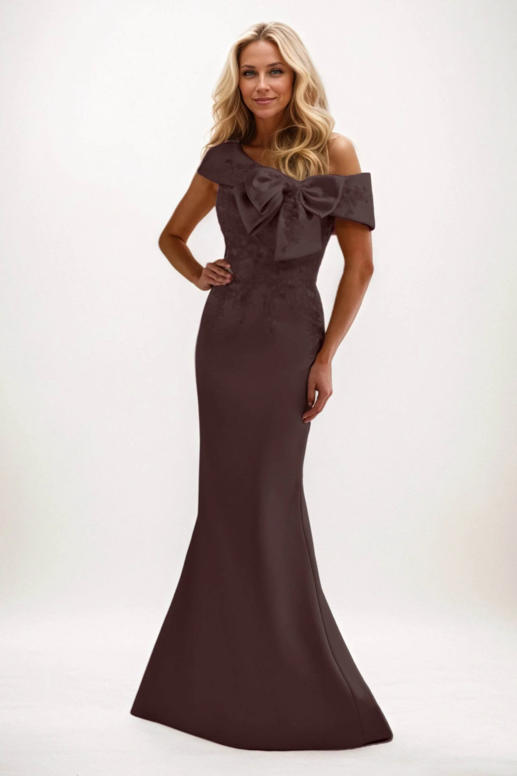 Trumpet-Mermaid Maxi Satin Mother of the Bride Dresses CM0398