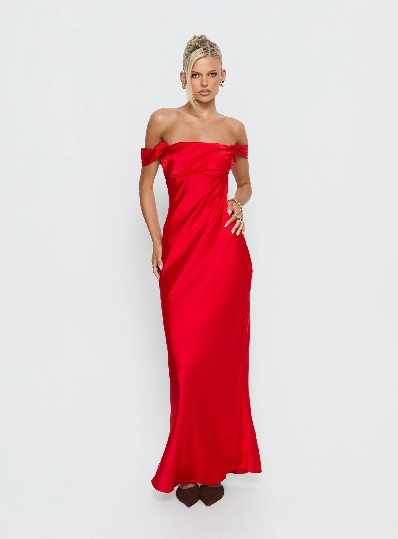 Azura Off The Shoulder Maxi Dress Red