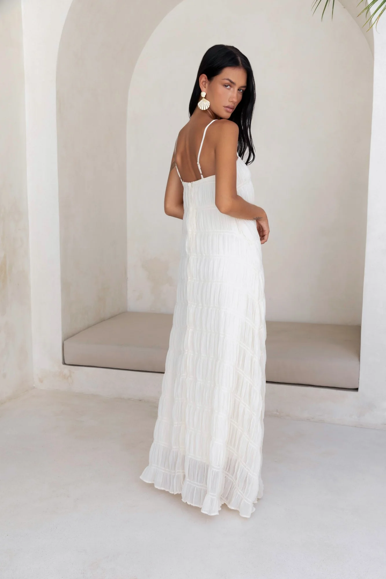 Louisiana Maxi Dress Shell - luluinthesky
