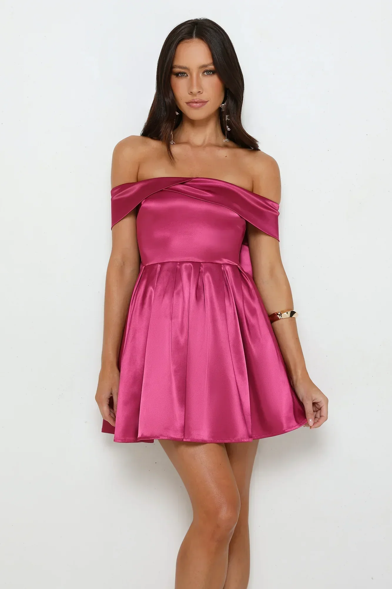 Luxe Language Off Shoulder Mini Dress