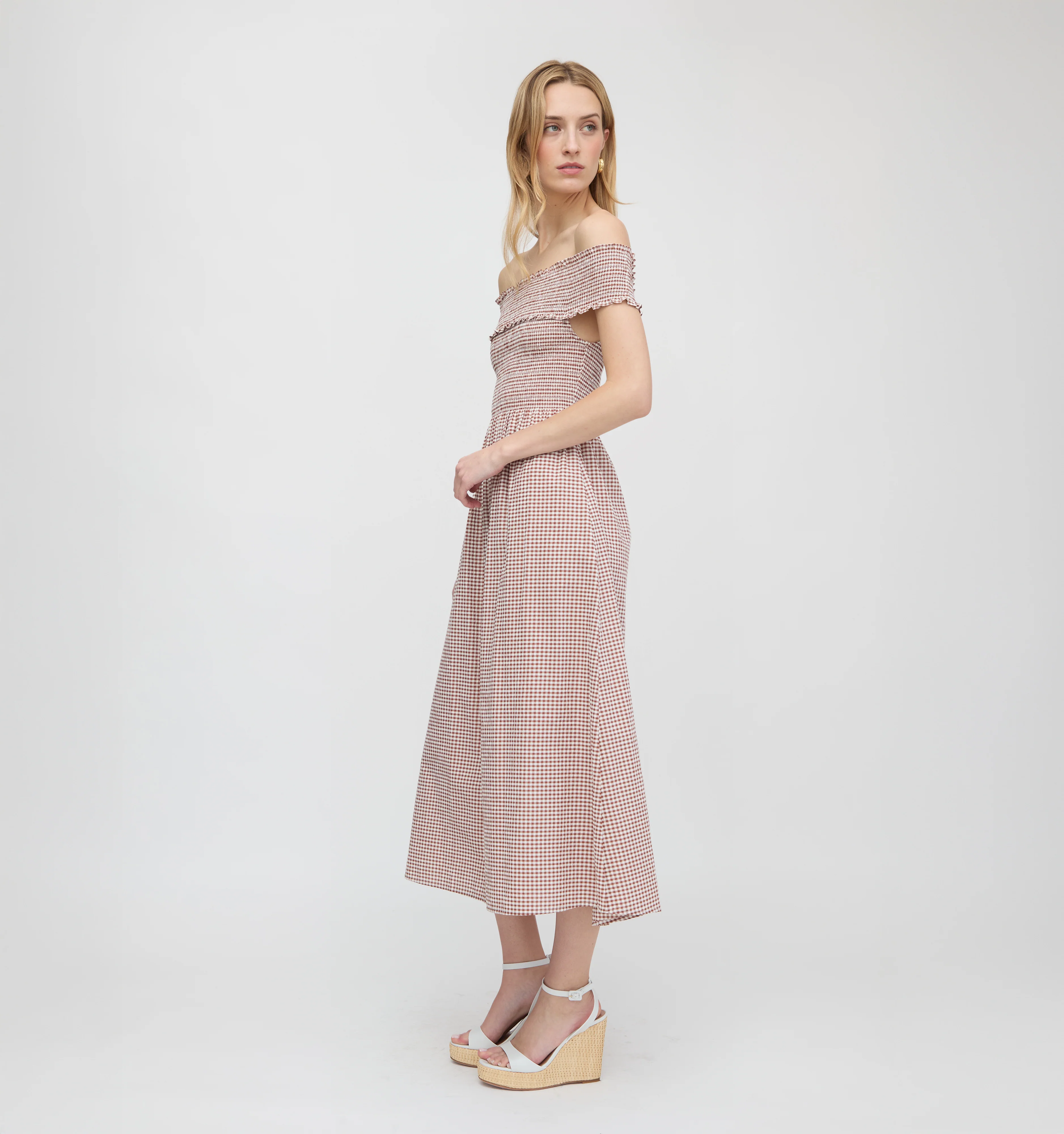 The Marguerite Nap Dress - Cognac Gingham