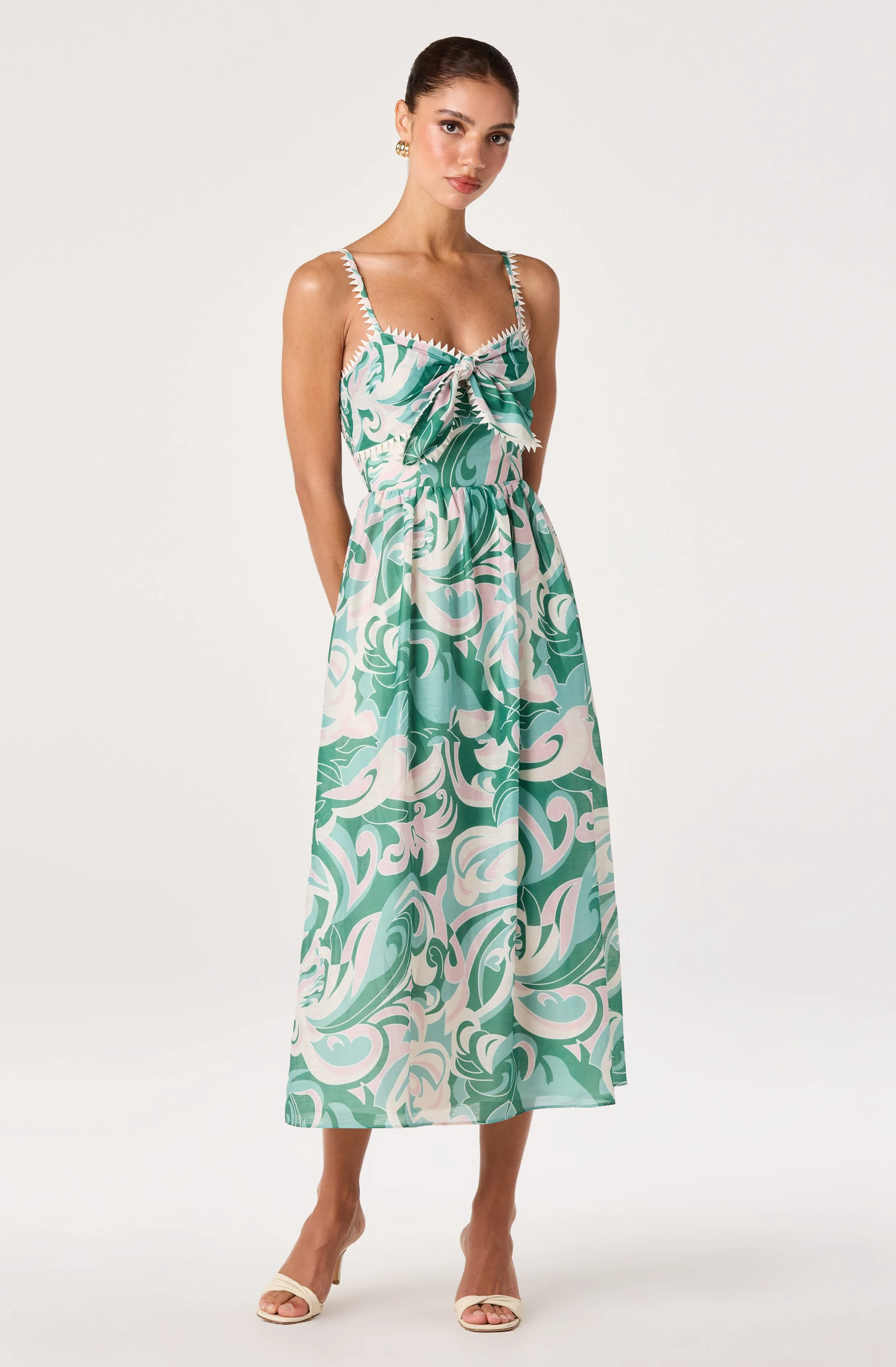 Makayla Abstract Print Midi Dress
